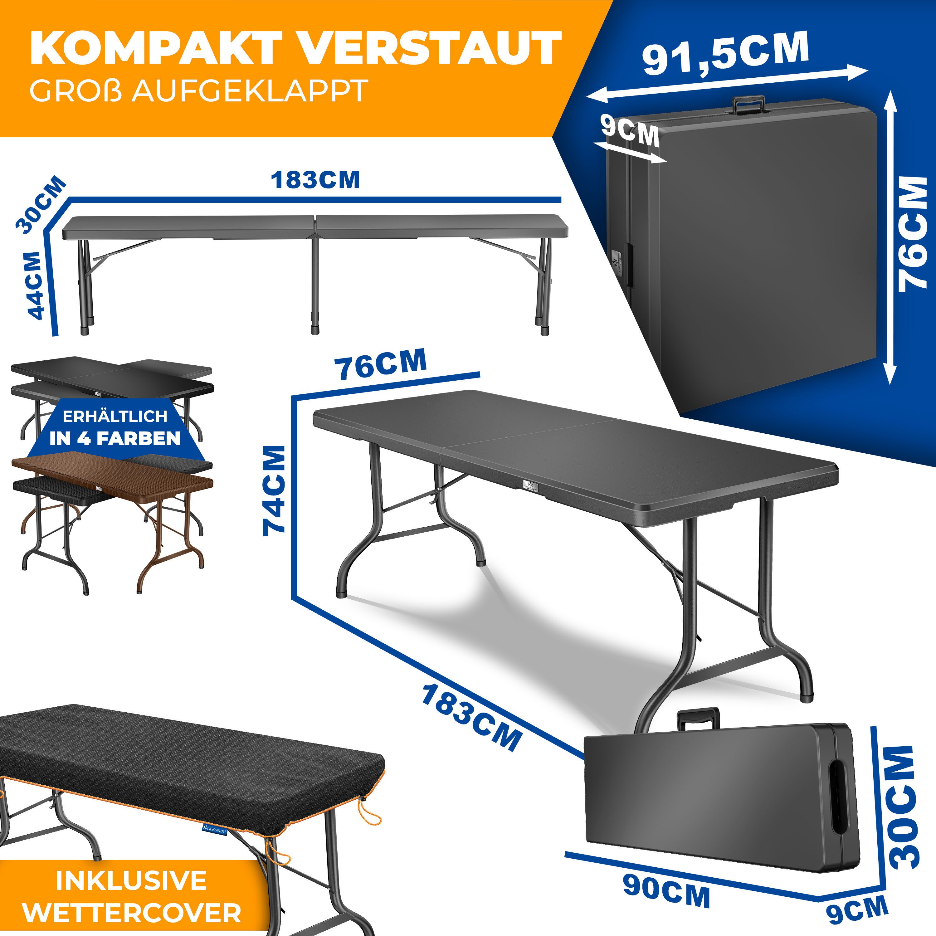 KESSER Bierzeltgarnitur, klappbar Festzeltgarnitur 3-teiliges Set günstig online kaufen