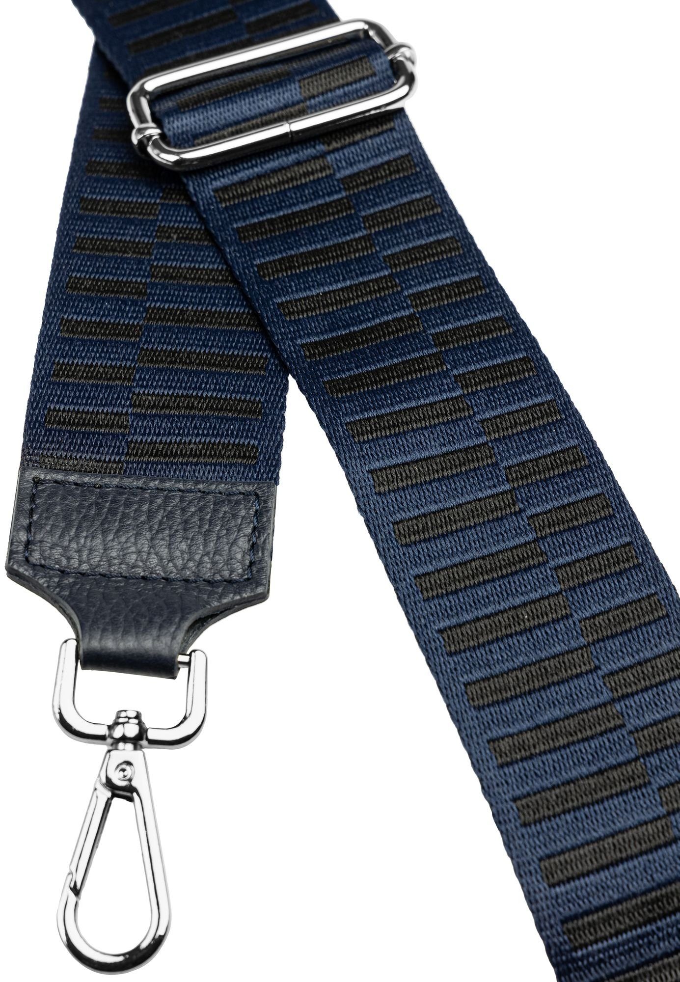 Caspar Schultertasche BSG03 breiter Leder / Textil Schultergurt mit silberf günstig online kaufen