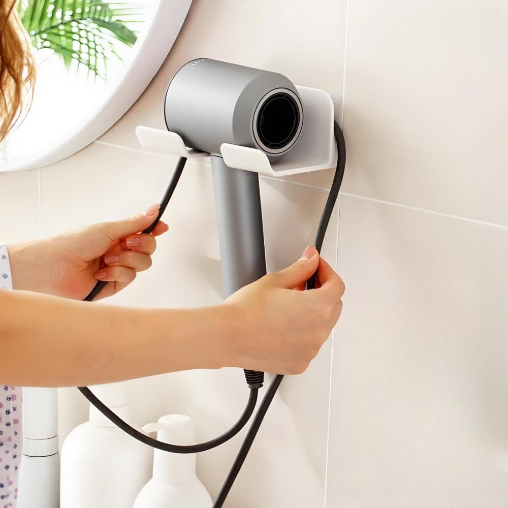 FOUORTUNATE-BEE Wandhalter Föhnhalter ohne Bohren Wandhalter Bad Organizer selbstklebend, Haartrockner Halter Bad Wand Küche Hotel Aufbewahrung