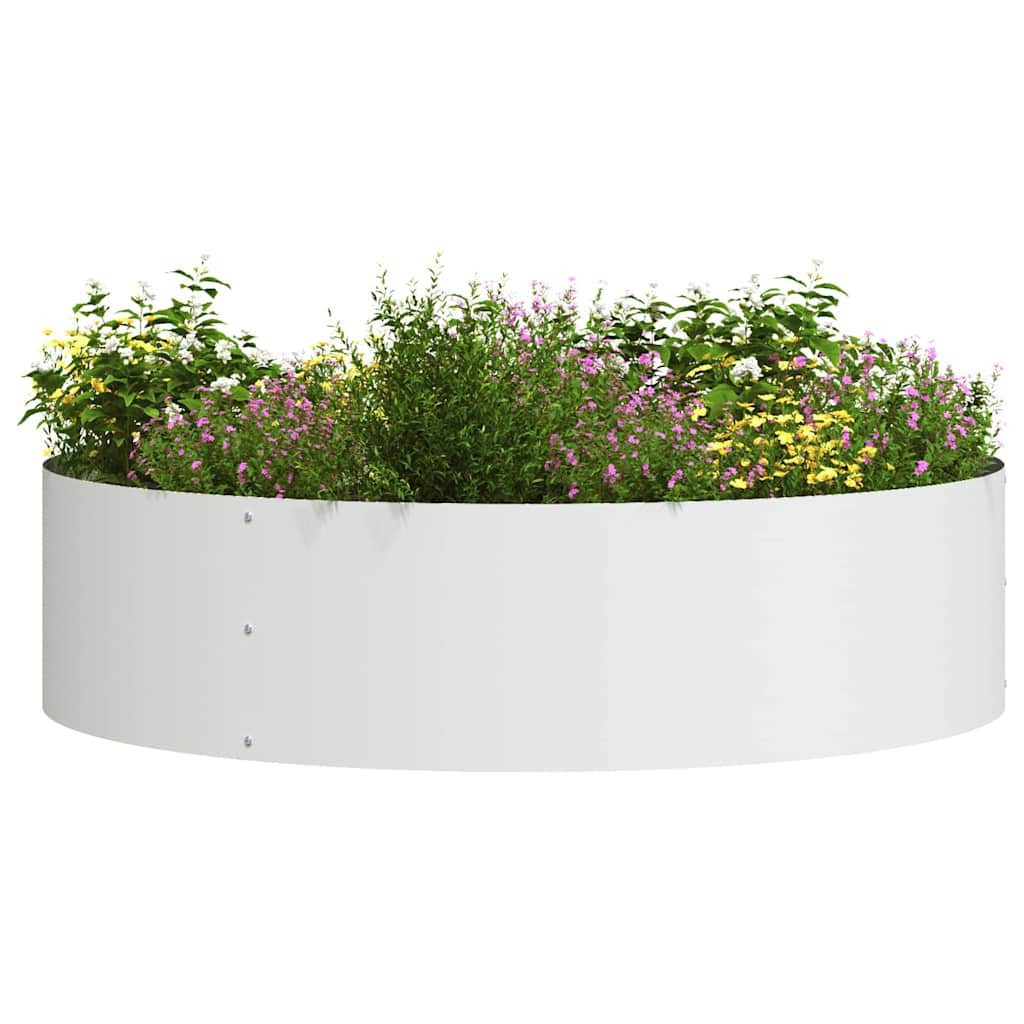 vidaXL Blumentopf Pflanzenring Weiß 80 x 80 x 20 cm Kaltgewalzter Stahl (1 St)