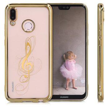 kwmobile Handyhülle Hülle für Huawei P20 Lite, TPU Silikon Handy Schutzhülle Cover Case - Notenschlüssel Design