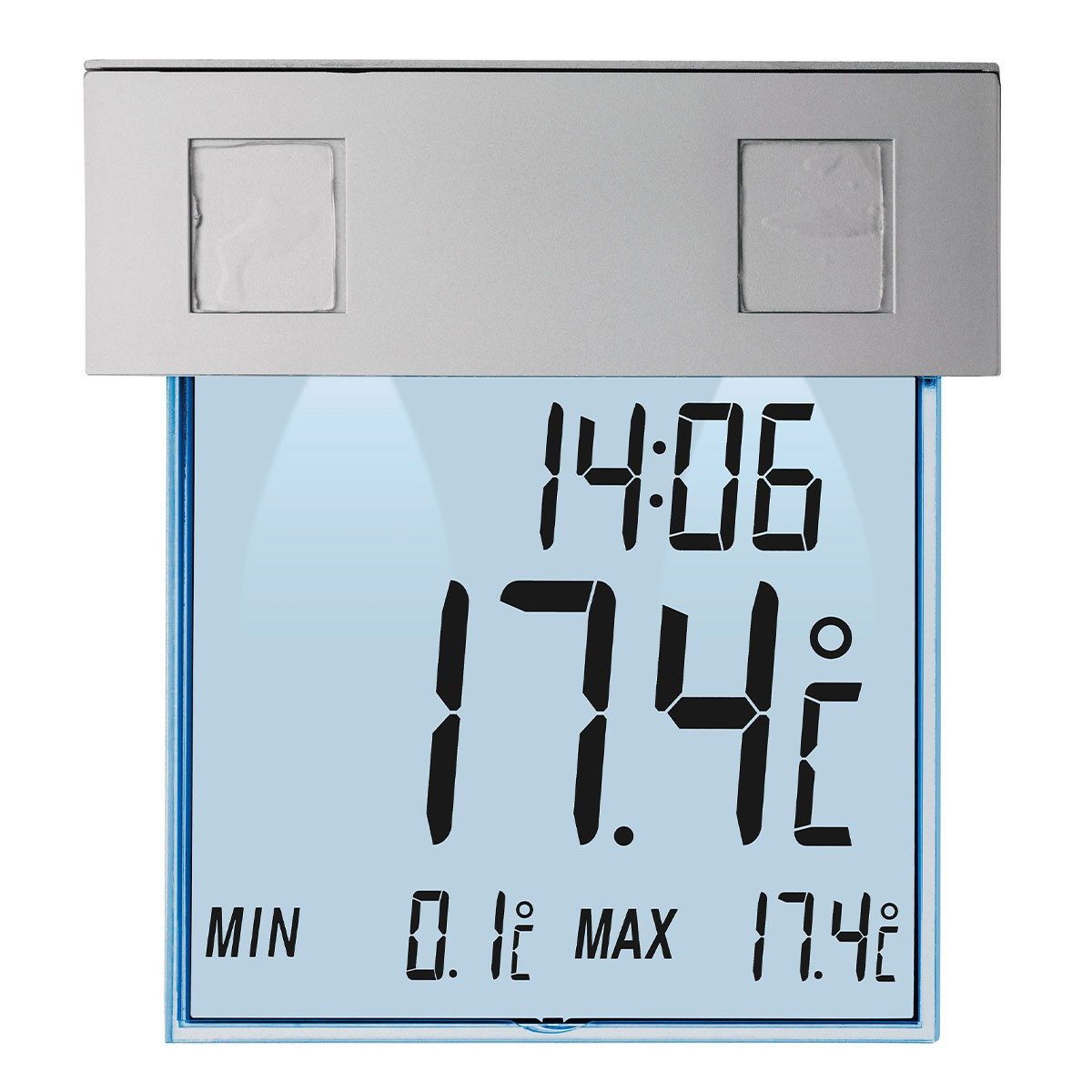 TFA Dostmann Fensterthermometer Digitales Fensterthermometer mit Solarbeleuchtung, 1-tlg., Solarbeleuchtung mit Lichtsensor und Zeitautomatik