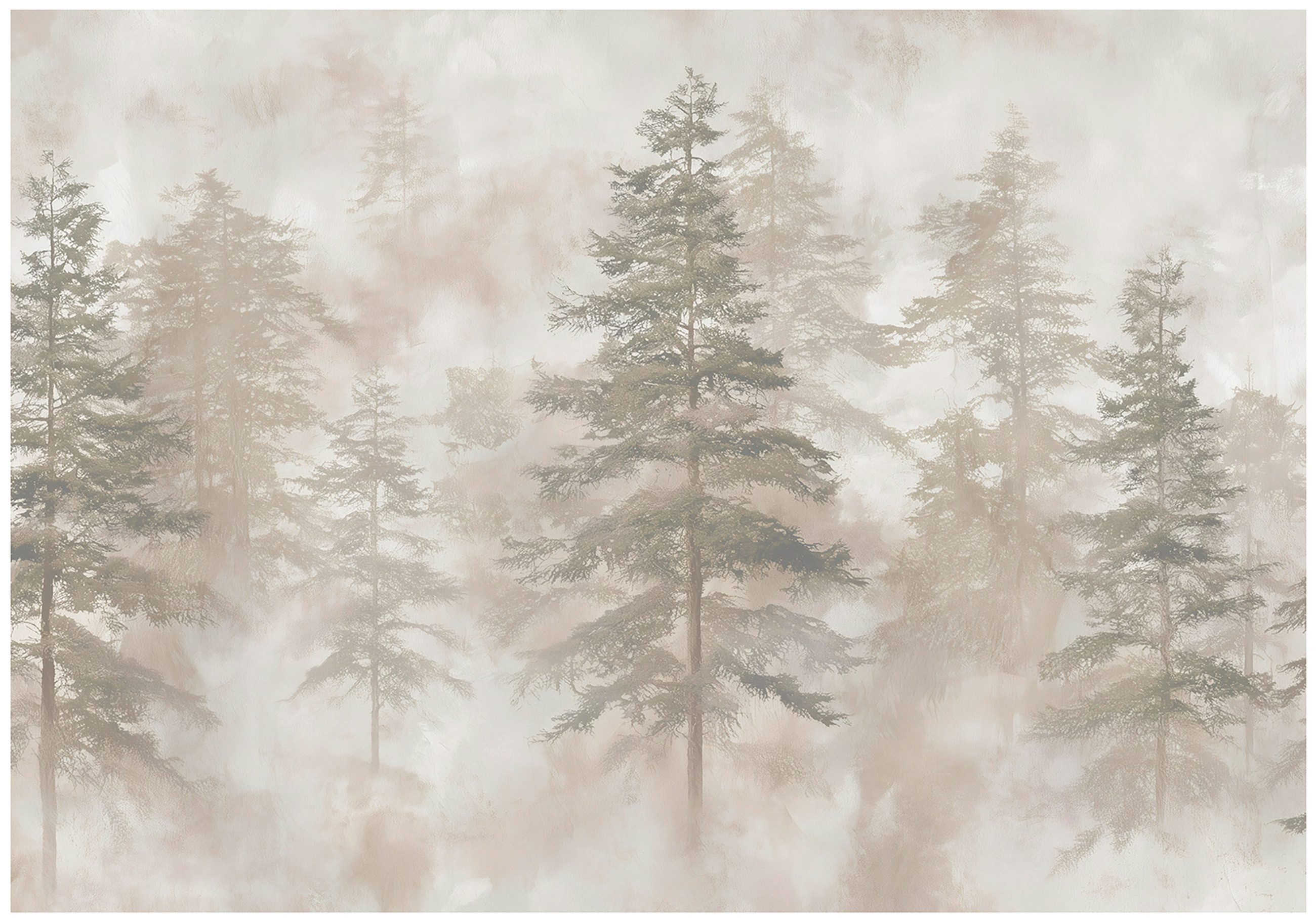 Wallarena Fototapete Wald Bäume - Mehrfarbig - Modern - Vlies - Schlafzimmer, glatt, (8 St), 400x280cm