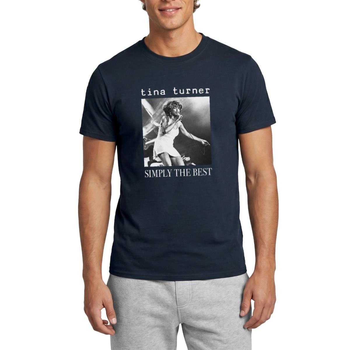 Spreadshirt T-Shirt Tina Turner Schwarz Weiß Foto Simply The Best Männer T-Shirt (1-tlg)