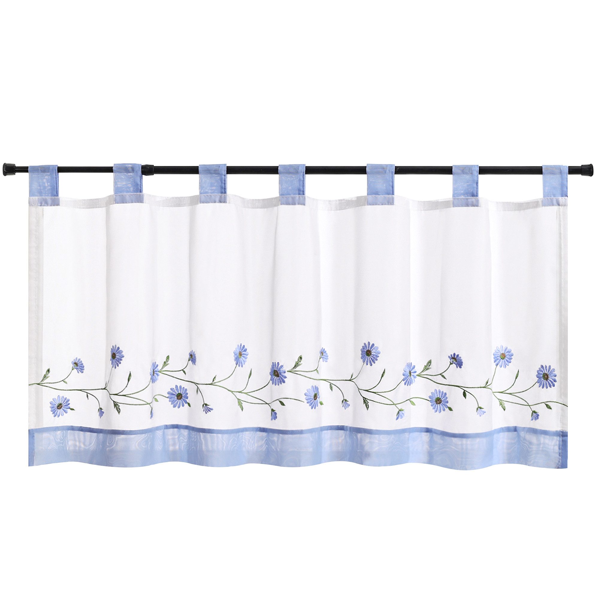 Joyswahl Scheibengardine (1 St), Schlaufen, transparent, Bestickte Voile Ku günstig online kaufen