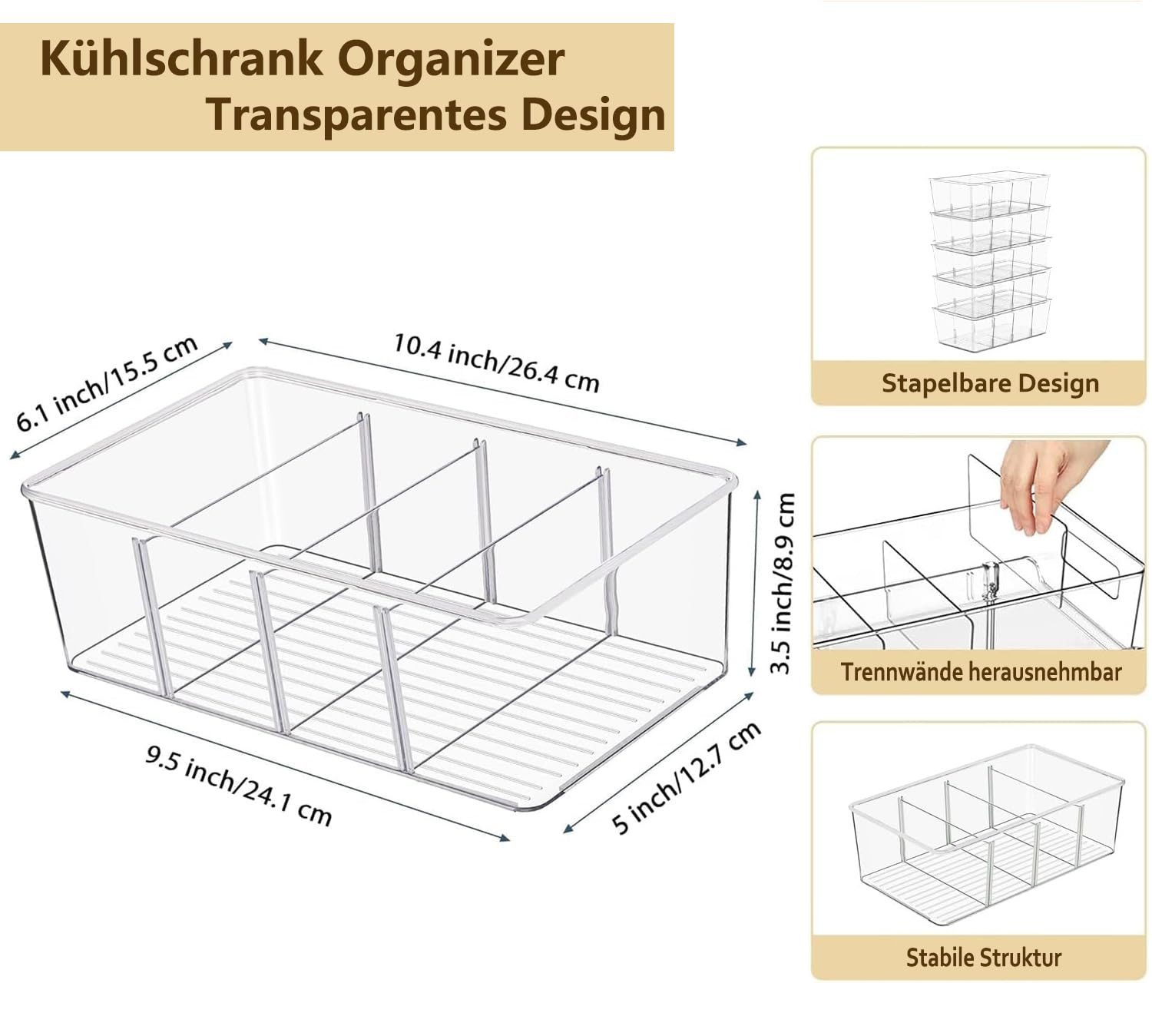 SURFOU Aufbewahrungsbox 3er-Set Kühlschrank Organizer mit günstig online kaufen