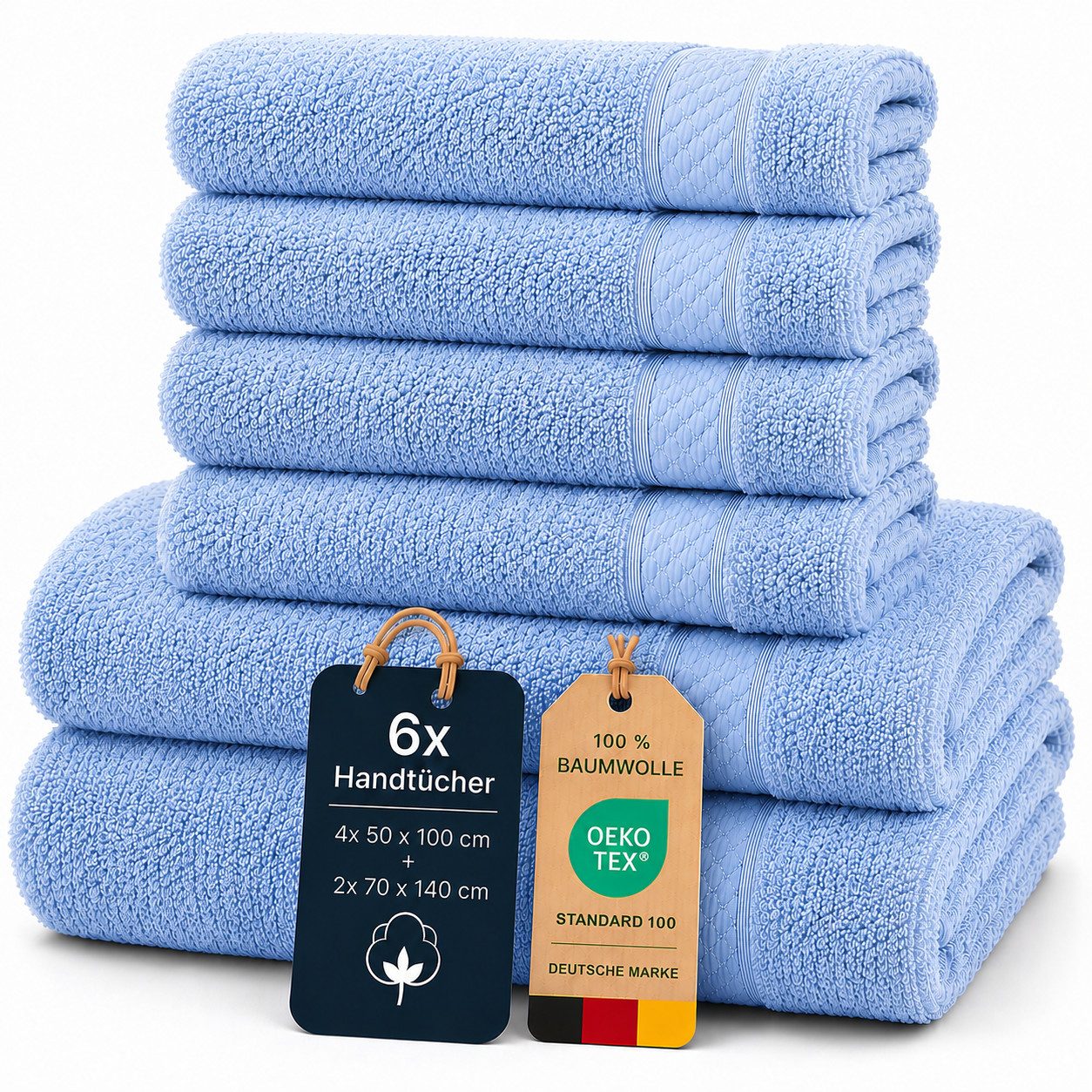 Komfortec Handtuch Set Premium 6er Handtuch & Badetuch Set