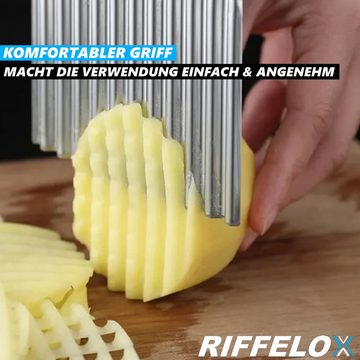 MAVURA Pommesschneider RIFFELOX Gemüse Wellenschneider Wellenmesser Pommesschneider, (Messer Wellenschnittmesser Edelstahl), Riffelmesser Wellenschnitt Pommes Kartoffel