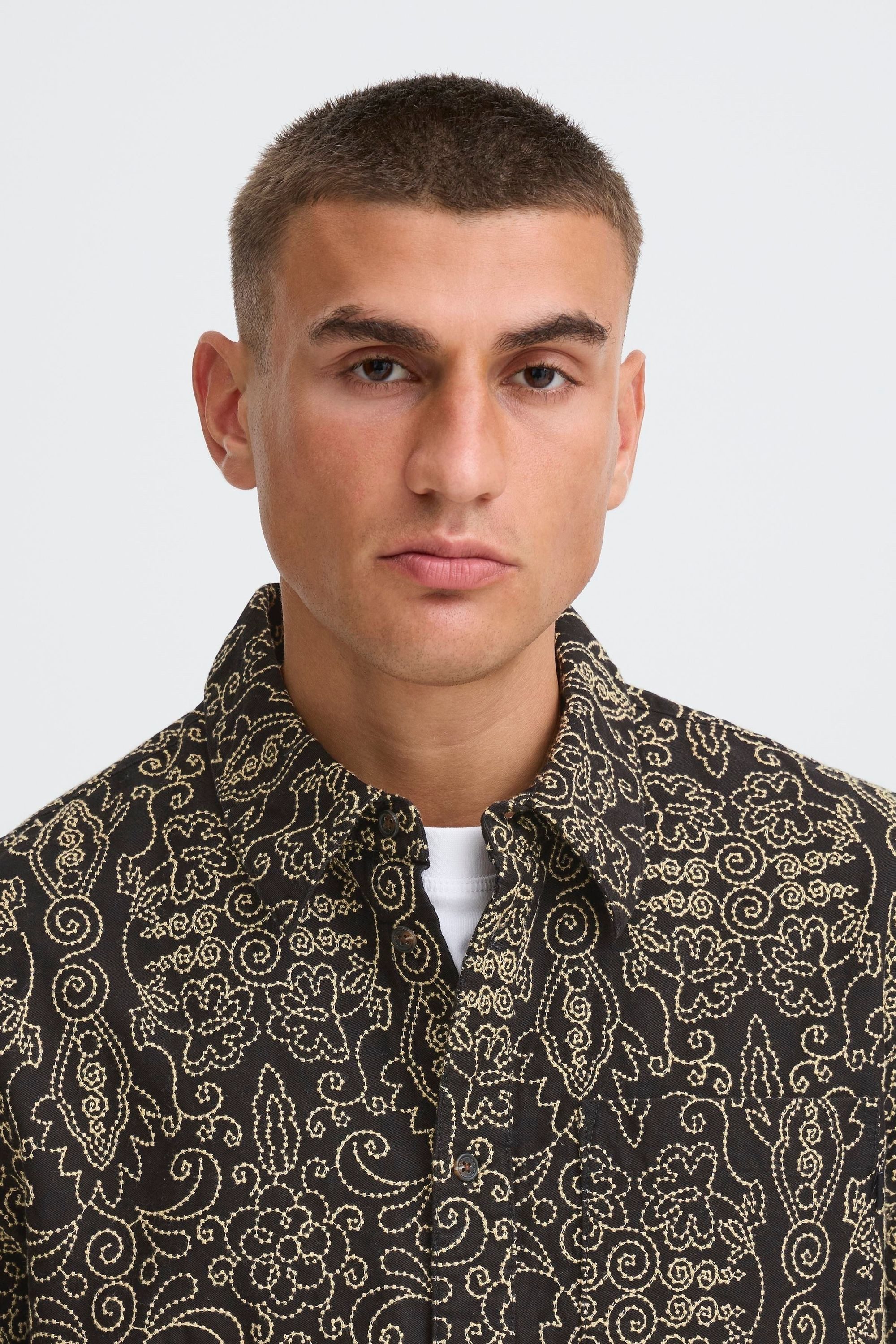 !Solid Hemdjacke SDSkibber Gemustertes Langarmhemd aus 100% Baumwolle