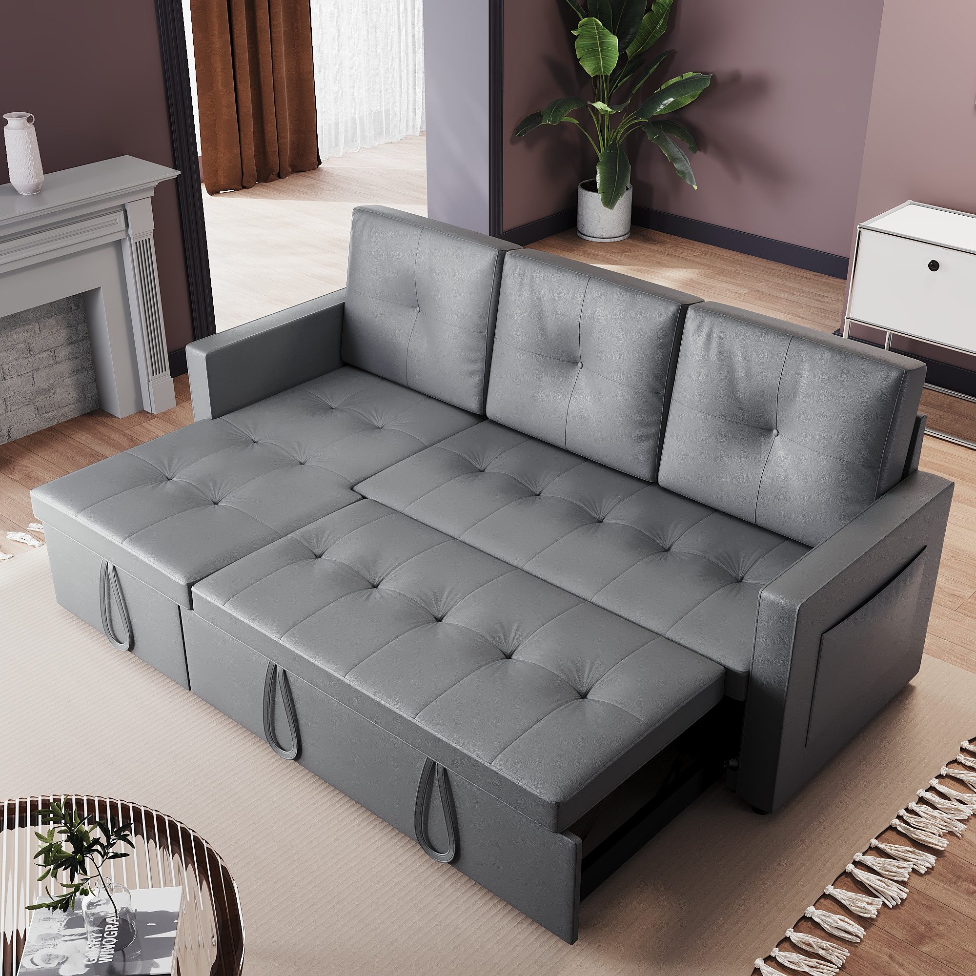SONNI Schlafsofa Ecksofa, Schlafsofa mit Schlaffunktion, günstig online kaufen