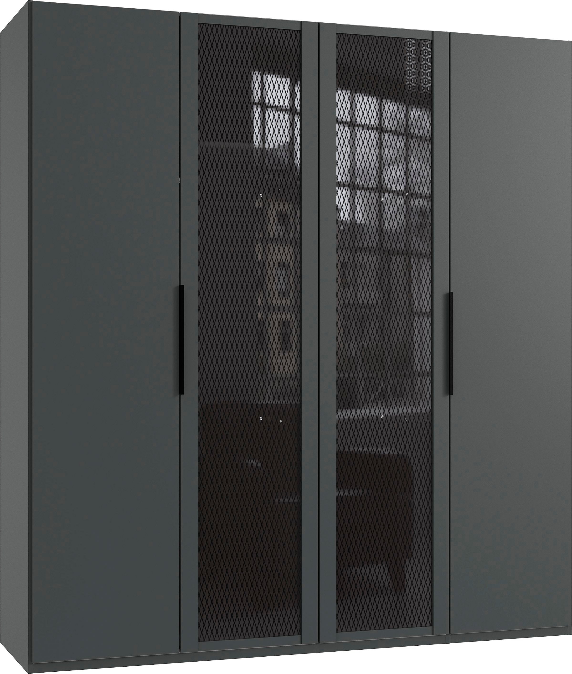 | im Siebdruck Graphit Drehtürenschrank grey Alicante Glas Go To Graphit/ mit Absetzung Graphit; Wabenglas Wabenoptik Fresh