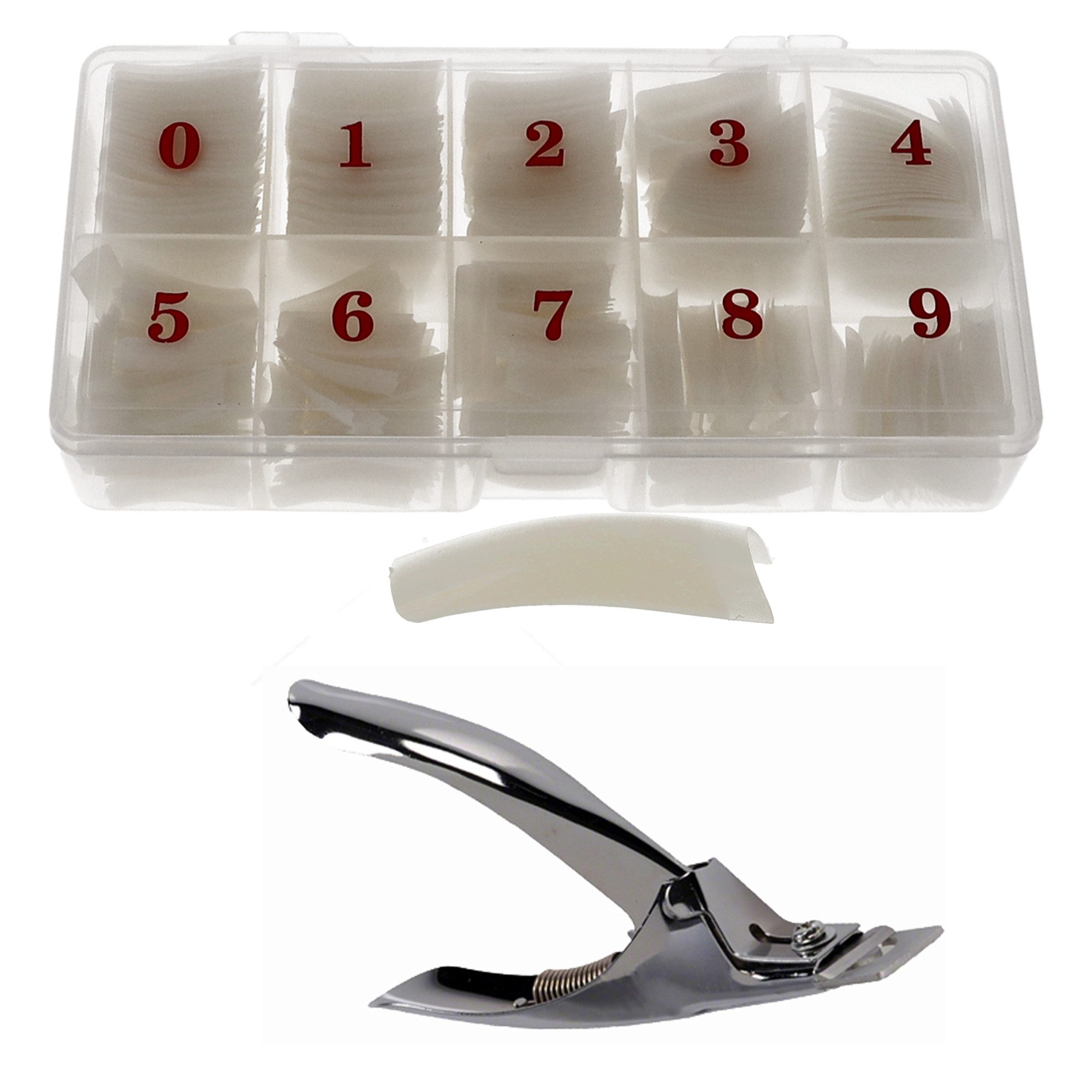 Nageldesign Zubehör Nail Tips - E Tips 500 inkl. Cutter - Nail Tips - Nagelschneider - kün