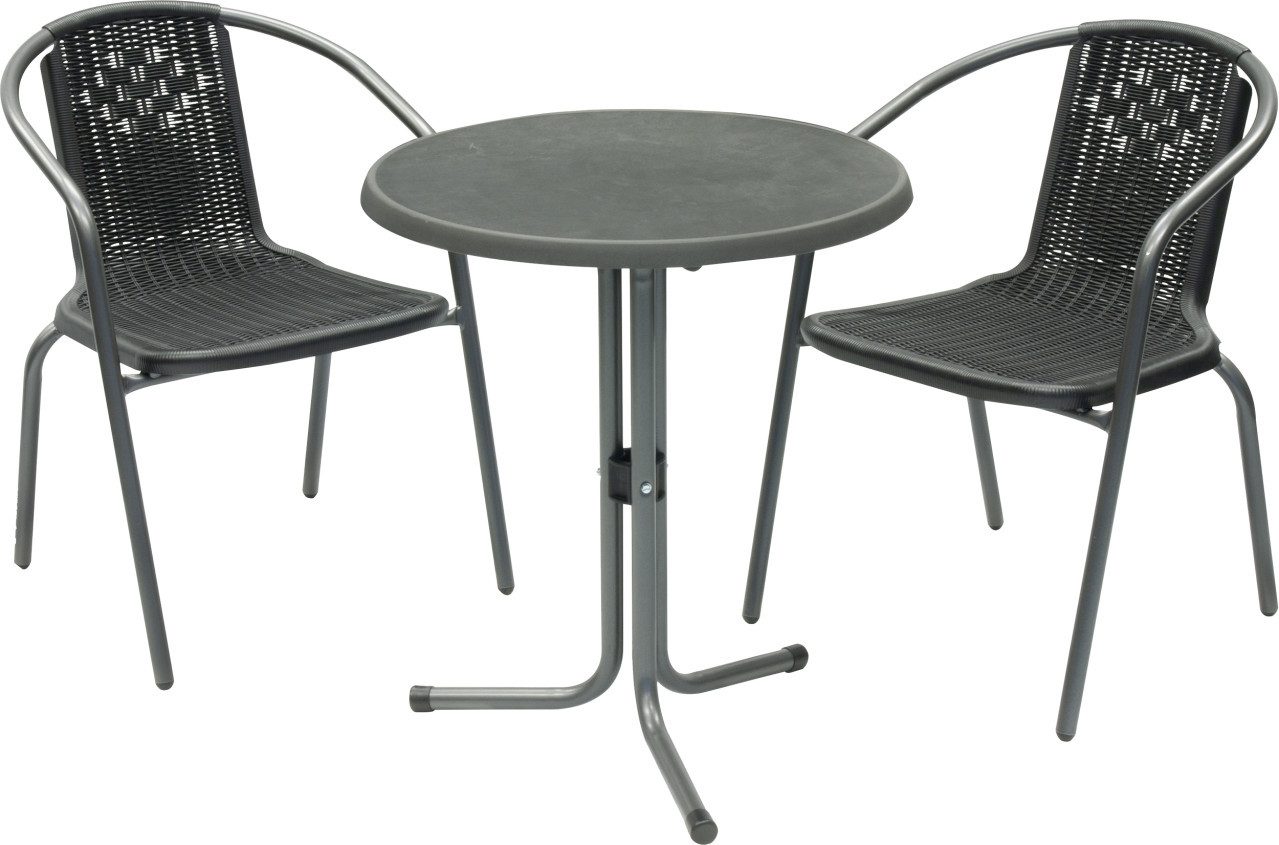 MFG Freizeitmöbel Balkonset Balkonmöbel-Set Emilia 3-teilig, Witterungsbeständig