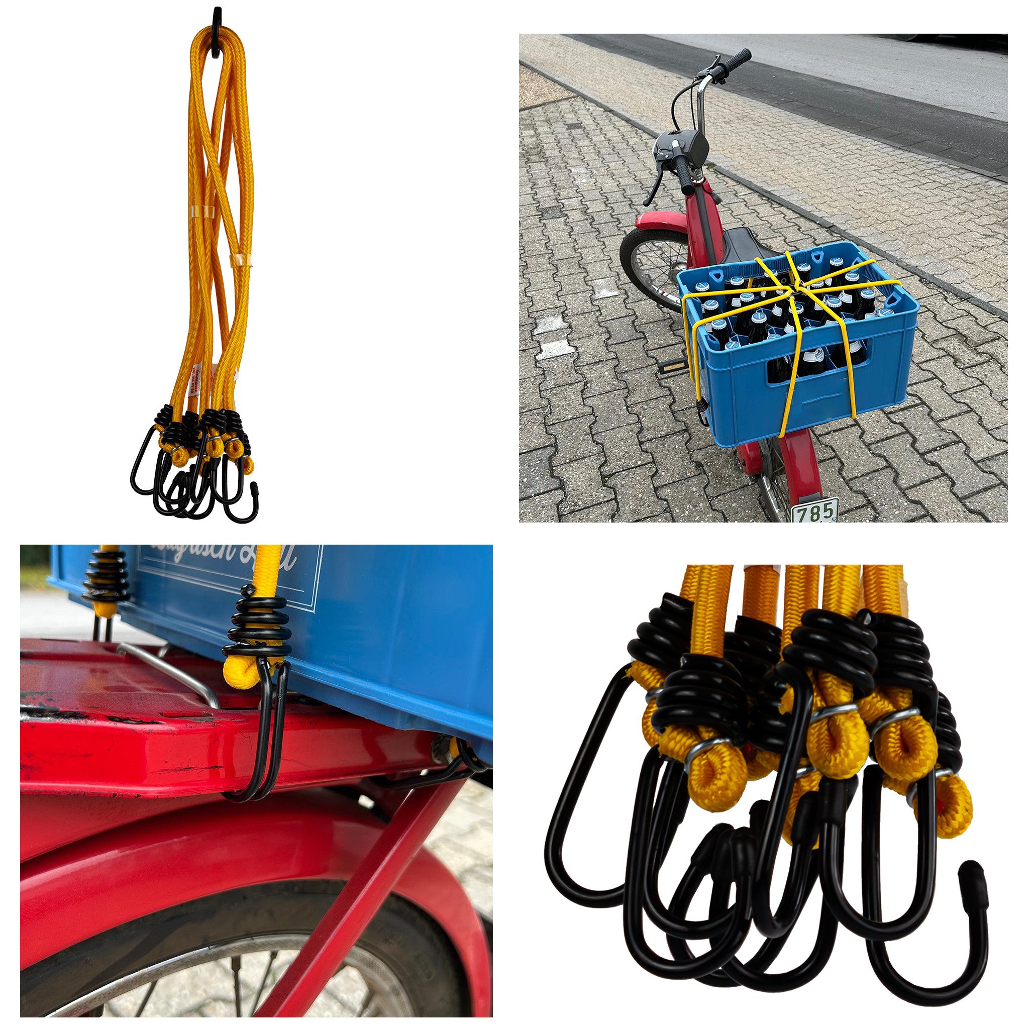 JUMBO Stillads Spanngurt Spanngummi Gepäck-Spinne 80 cm 20 kg 8 Haken Befestigung