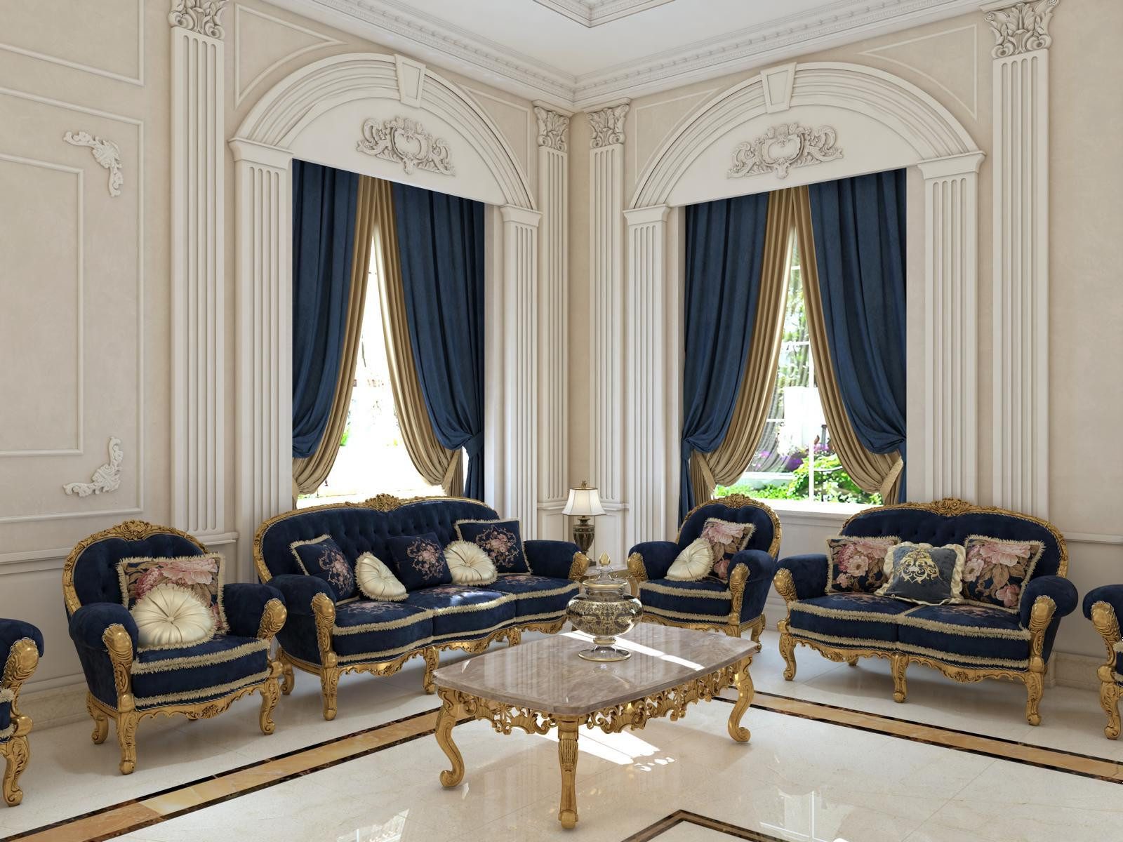 Xlmoebel Polstergarnitur Luxus-Sofa 3211 im modernen Design mit hochwertiger Polsterung, (Sofagarnitur 3 + 2 + 1 + 1 Sitzer), Hergestellt in Europa