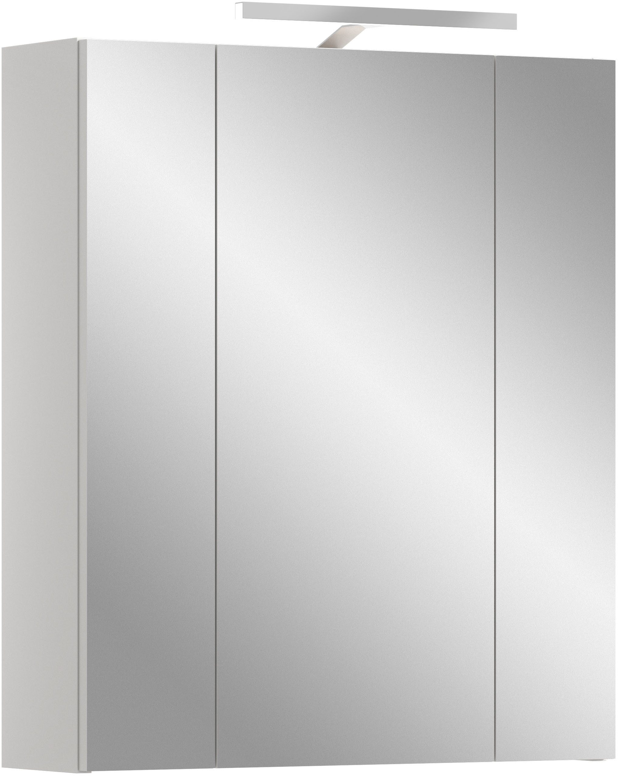 welltime Spiegelschrank FLORENZ, inkl. Beleuchtung, Breite 60 cm, 3 Spiegeltüren (TOPSELLER) in verschiedenen Farben erhältlich, Badmöbel, Badschrank, Schrank, Bad