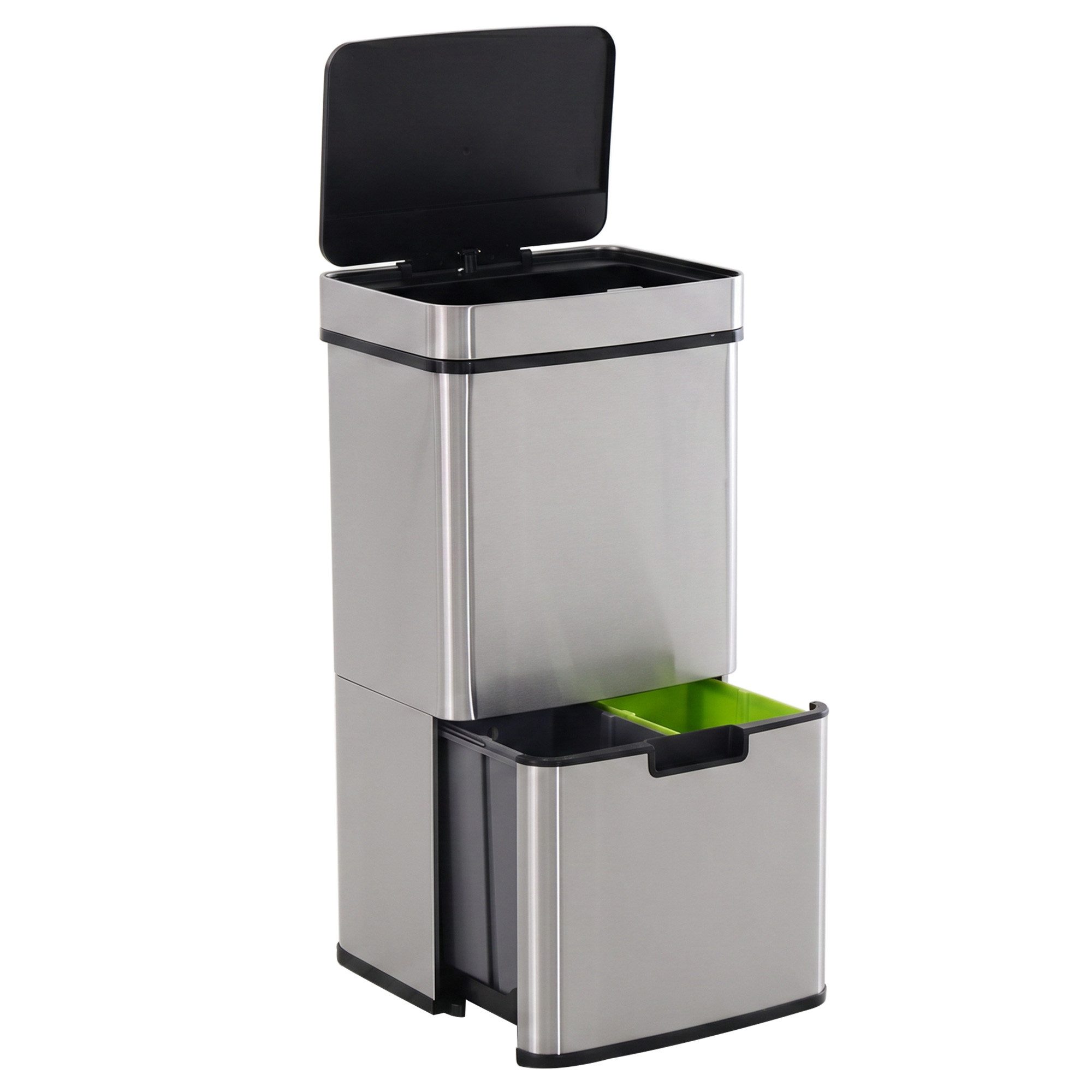 HOMCOM Mülleimer Automatik Abfalleimer mit Sensor, Edelstahl Silber 42 x 30 x 81 cm