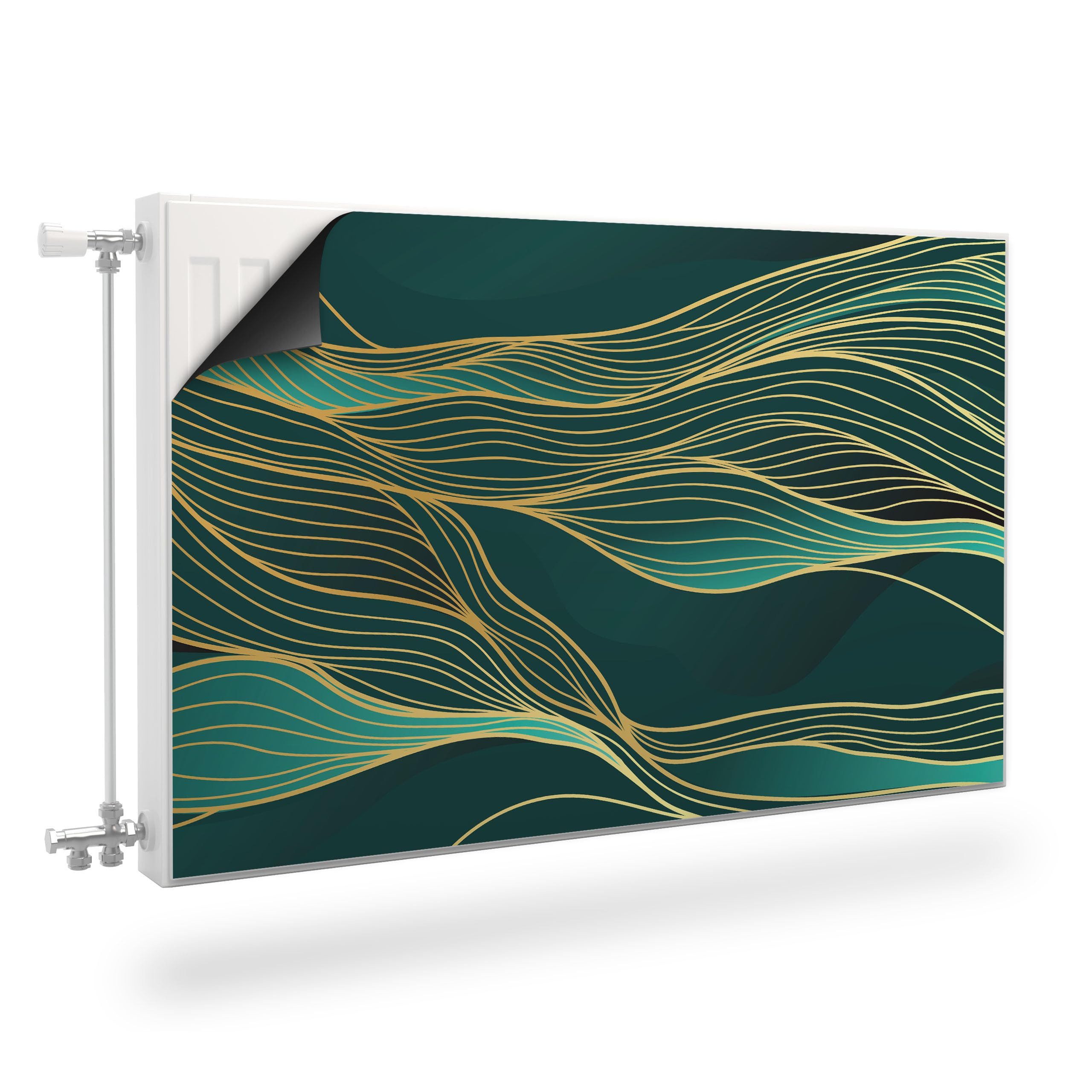 Muralo Magnetfolie Heizkörperverkleidung Abstrakte Wellen – Heizkörperabdeckung, 80x60 cm, abriebfest, abwischbar