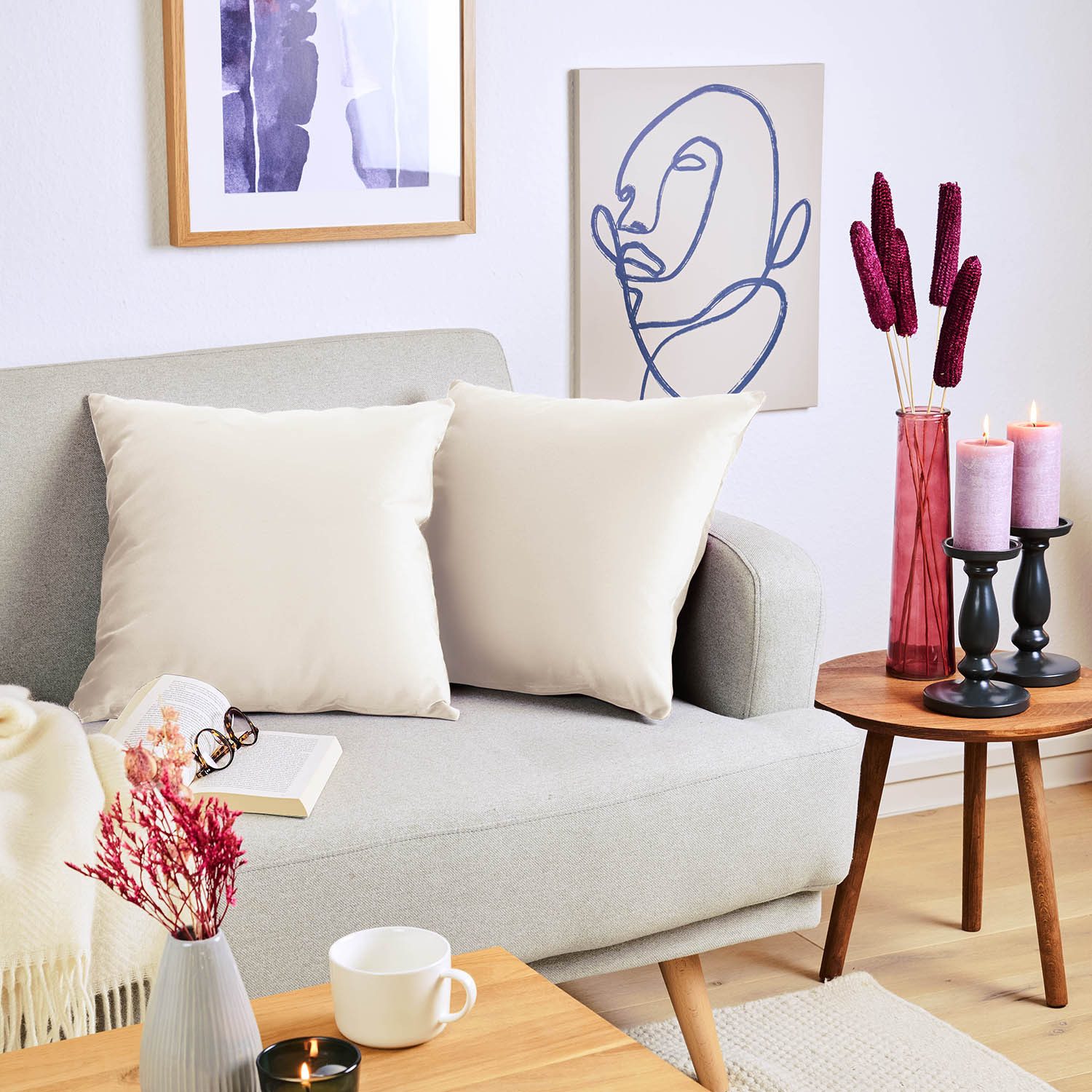 Blumtal Kissenbezug 2er Set - dekorativer Samt Kissenbezug mit verstecktem günstig online kaufen