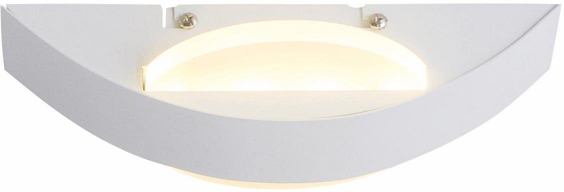 näve LED Wandleuchte Stan, LED fest integriert, Warmweiß, Effizienzklasse: E, weiß/satiniert, Metall/Acryl, l: 24cm, h: 13cm