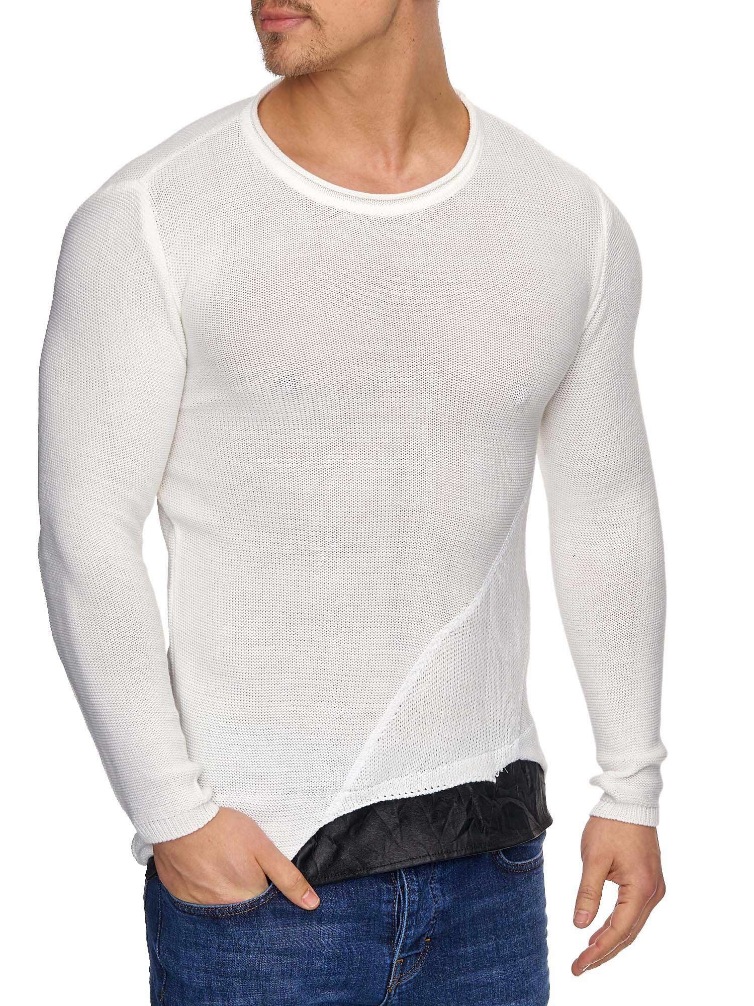 Tazzio Rundhalspullover 16494 Strickpullover mit asymmetrischem Schnitt