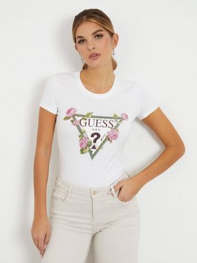 Guess T-Shirt Damen T-Shirt FLORAL TRIANGLE TEE (1-tlg)