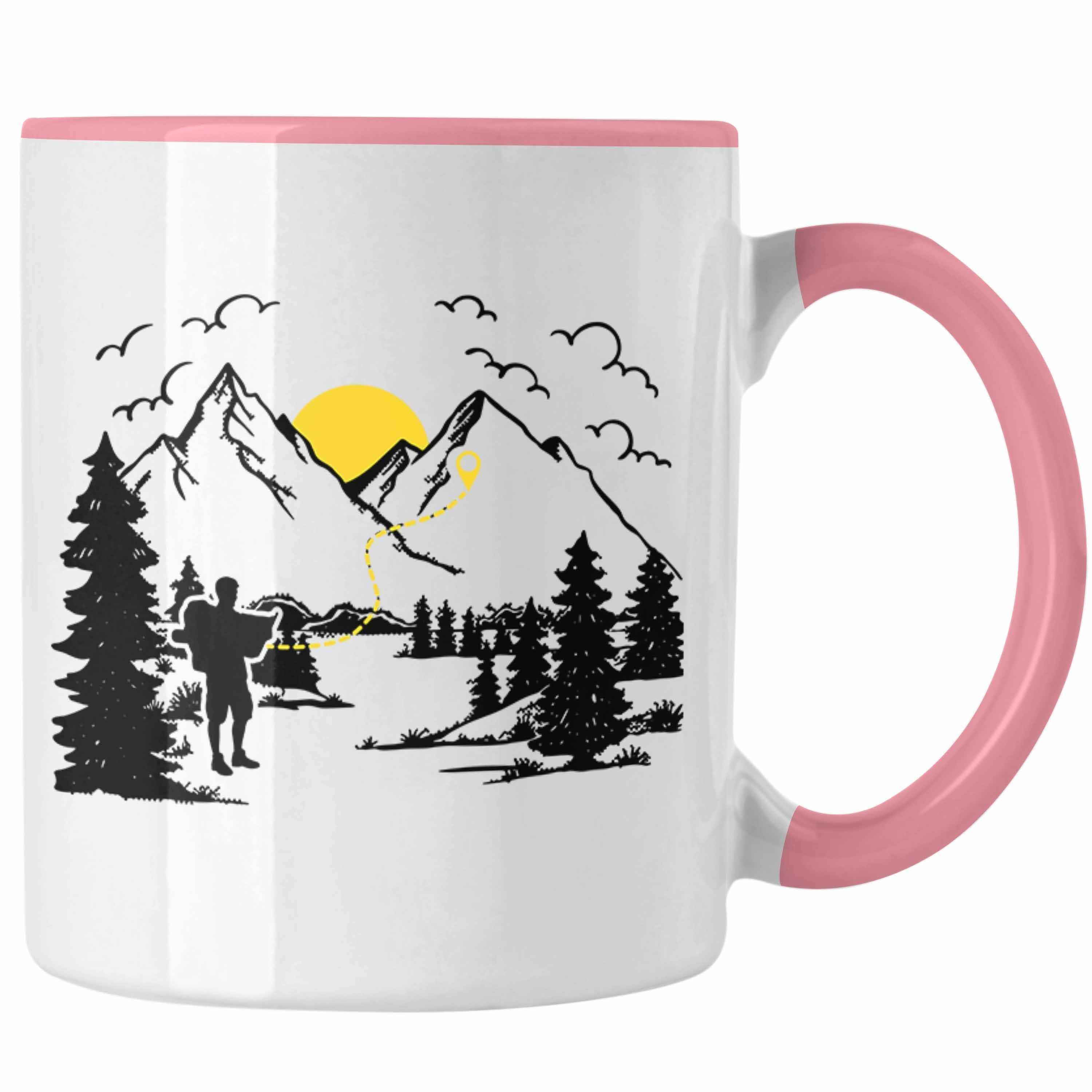 Trendation Tasse Trendation Geschenkidee Rosa Tasse Geschenk Geocaching Geocacher Geburtstag Pfadfinder GPS-Schnitzeljag 