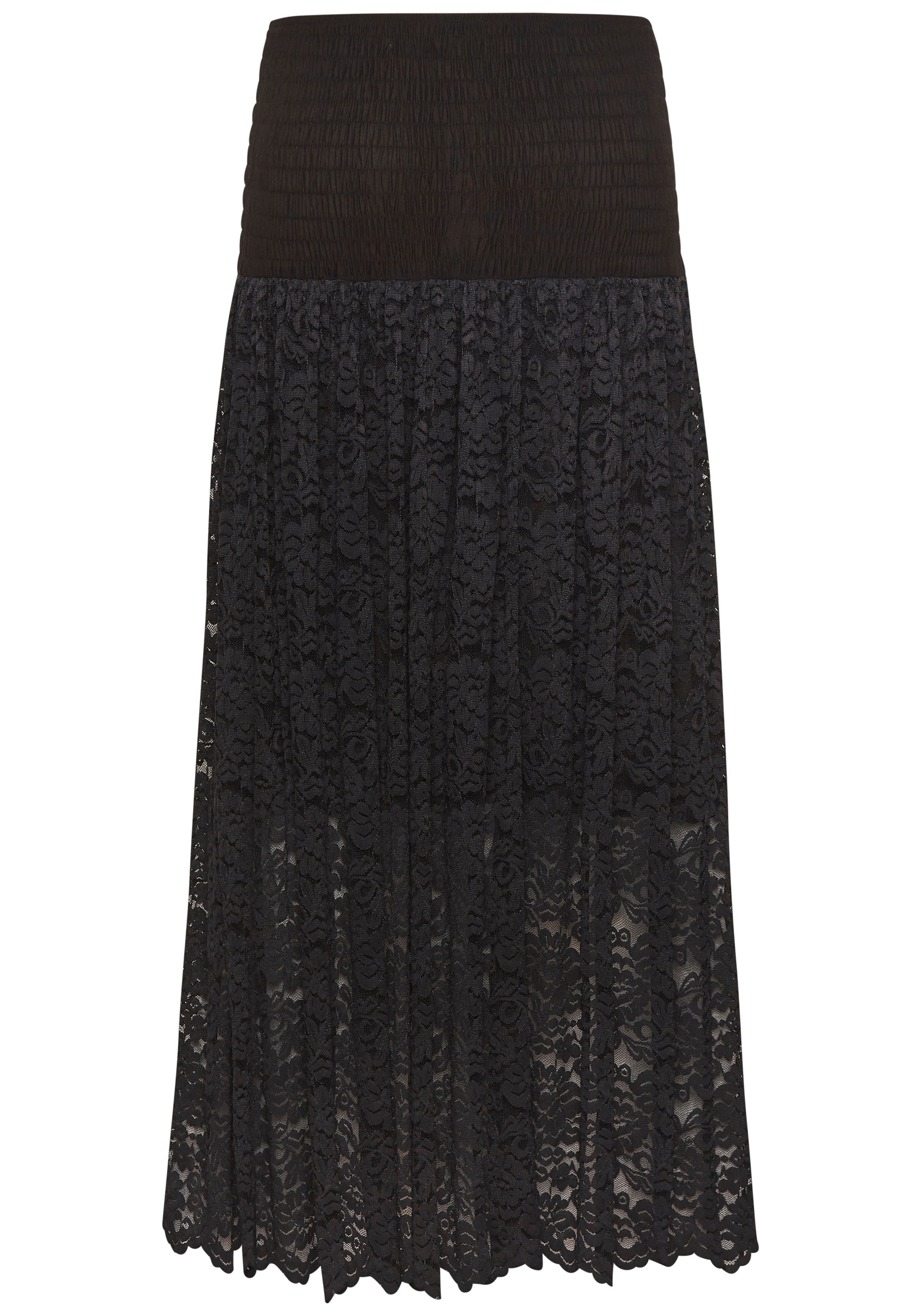 2-in-1-Kleid aus geblümter Spitze, auch als Maxirock tragbar