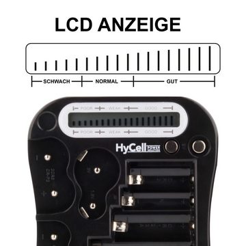 HyCell Digital Batterietester - zur Batterie-, Akku-, Knopfzellen Anzeige Akku