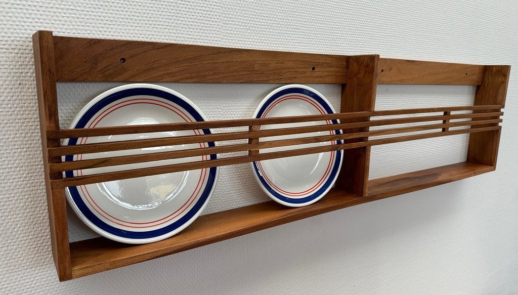 Main Möbel Hängeregal Wandregal 120x32cm "Linea" Teakholz massiv natur
