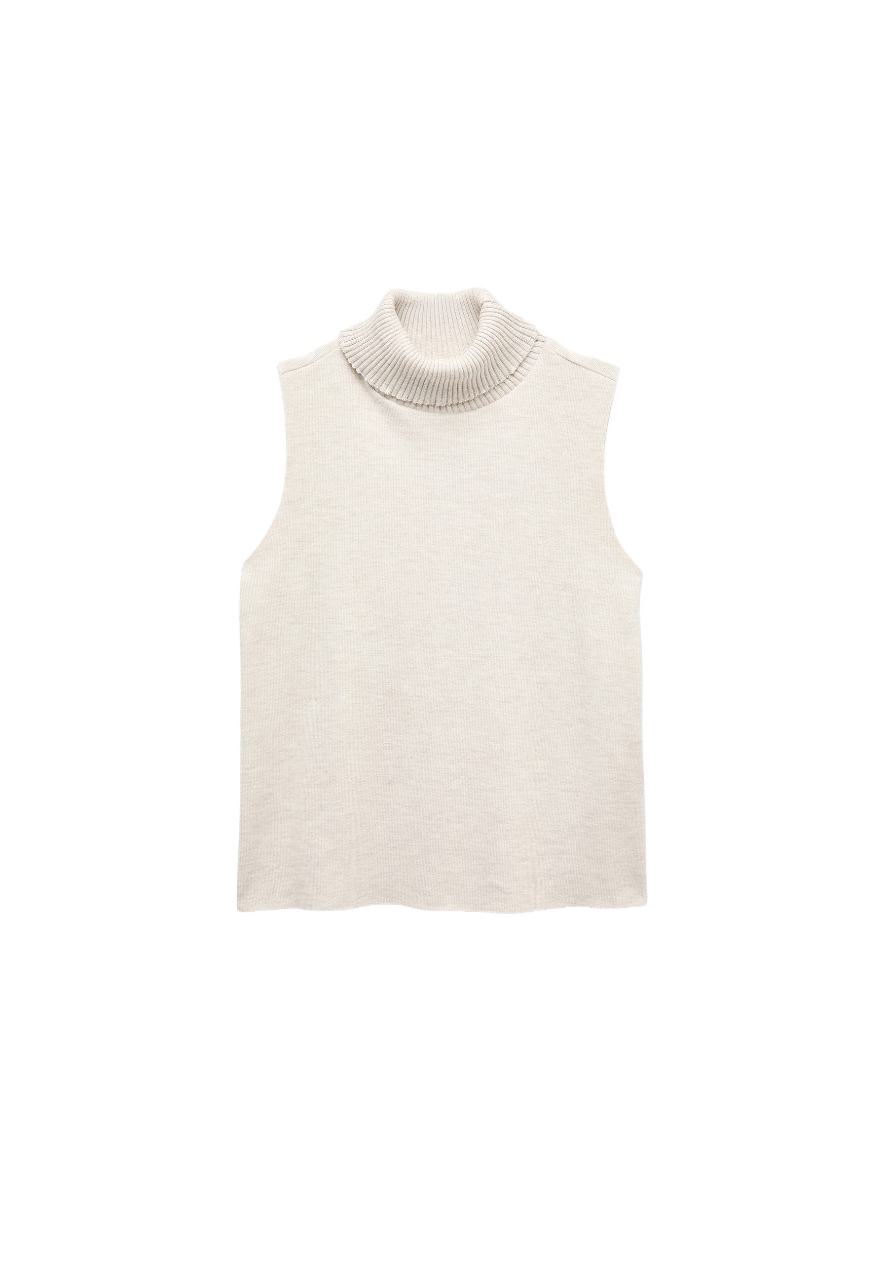 Koton Tanktop Koton Baumwoll-Mix Ärmelloses Stehkragen Top