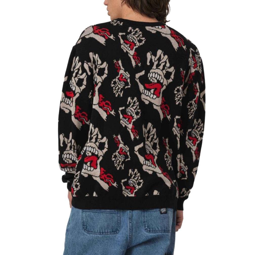 Santa Cruz Strickpullover Pullover Santa Cruz Bone Hands All Over