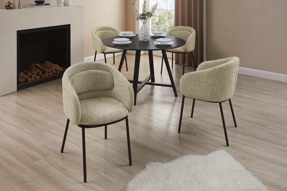 riess-ambiente Esszimmerstuhl FLORENZ beige-braun / schwarz günstig online kaufen