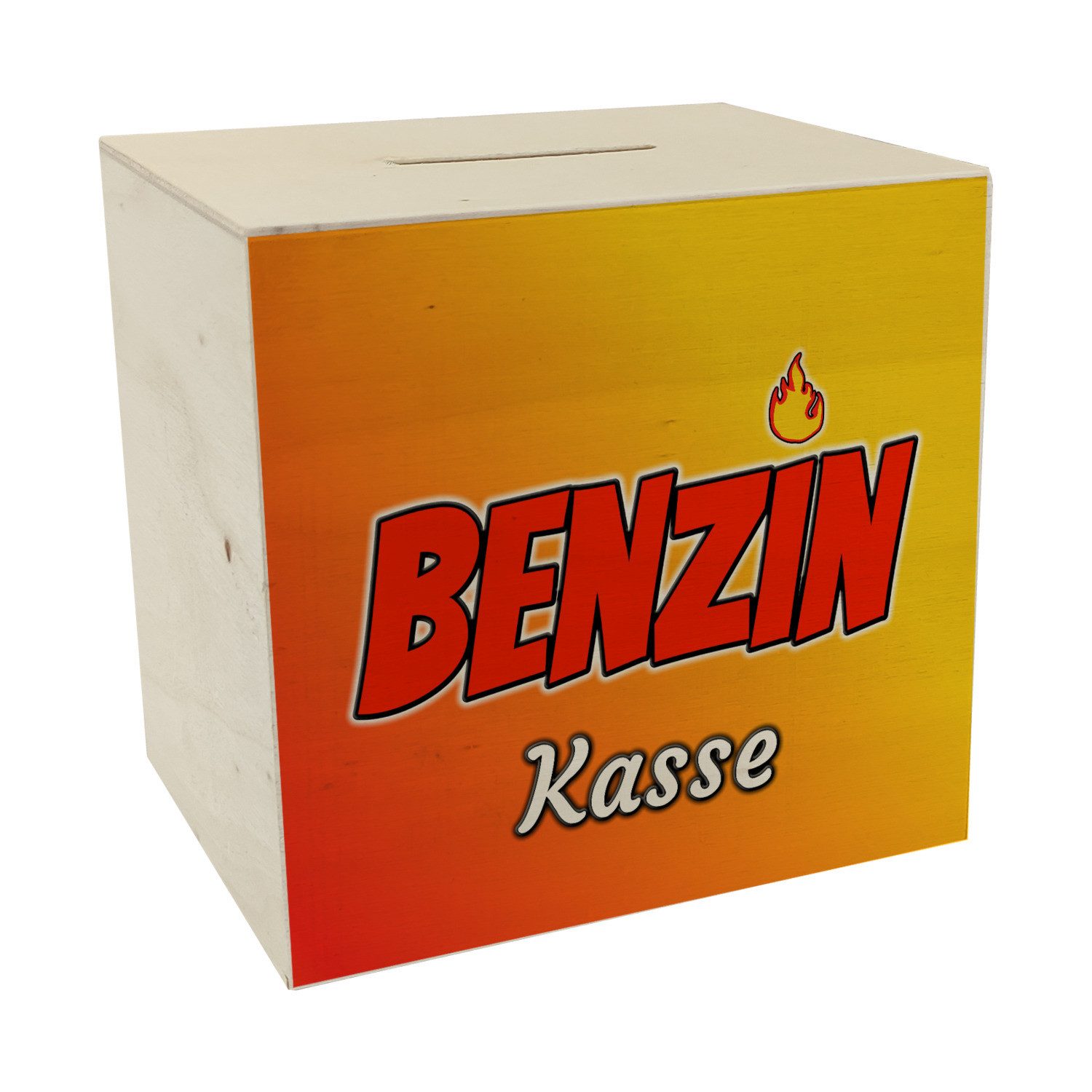 Spardose Benzinkasse Spardose aus Holz für Spritgeld