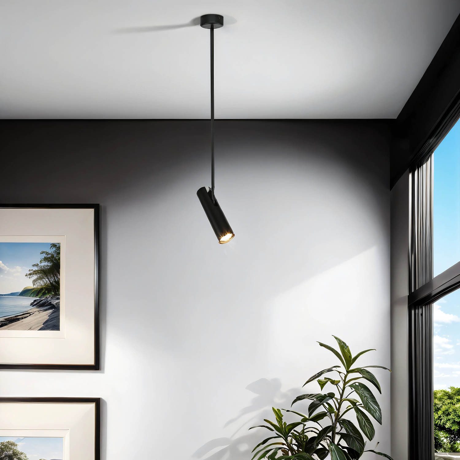 Licht-Erlebnisse Deckenleuchte EYE, ohne Leuchtmittel, Schwarze Hängelampe Metall modern Spot Flur Schlafzimmer Wohnzimmer