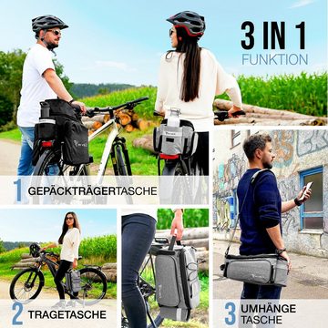 MIVELO Fahrradtasche Gepäckträgertasche für Fahrrad Gepäckträger erweiterbar bis 20L, wasserabweisend