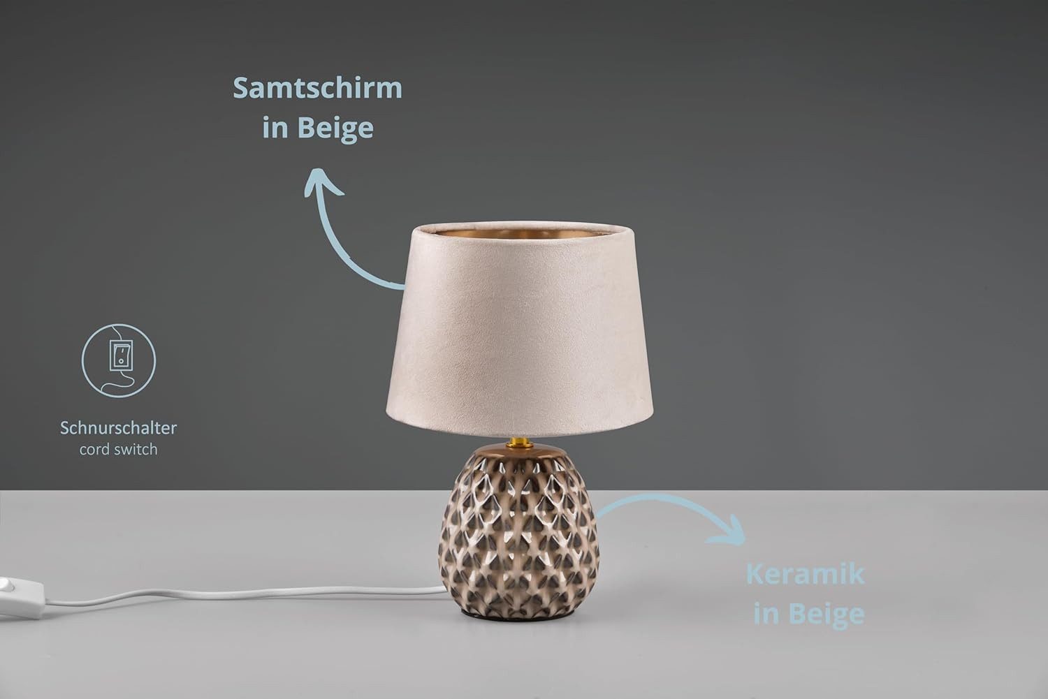 lightling Tischleuchte Arielle, ohne Leuchtmittel, aus Keramik, mit Schnurs günstig online kaufen