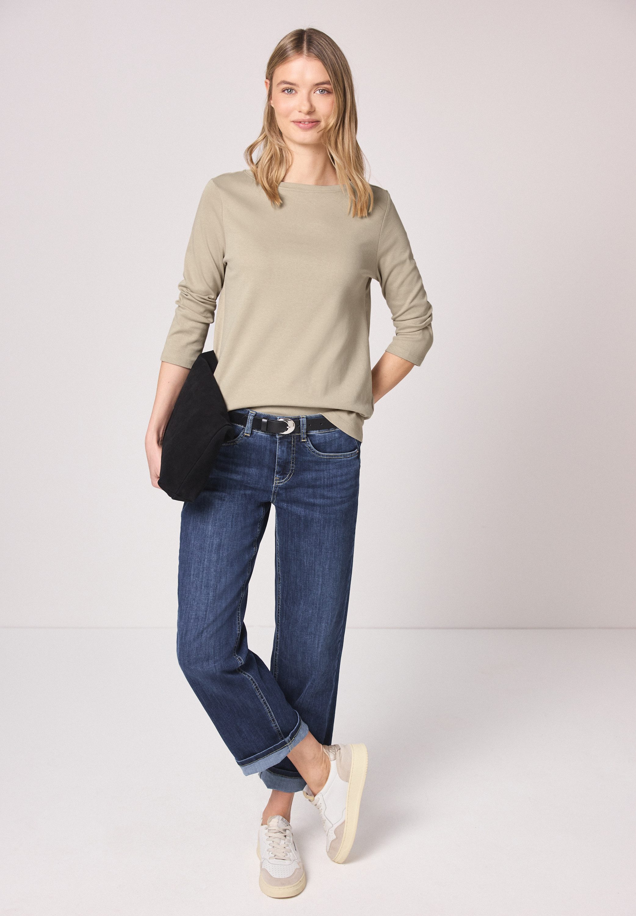 STREET ONE 3/4-Arm-Shirt aus reiner Baumwolle