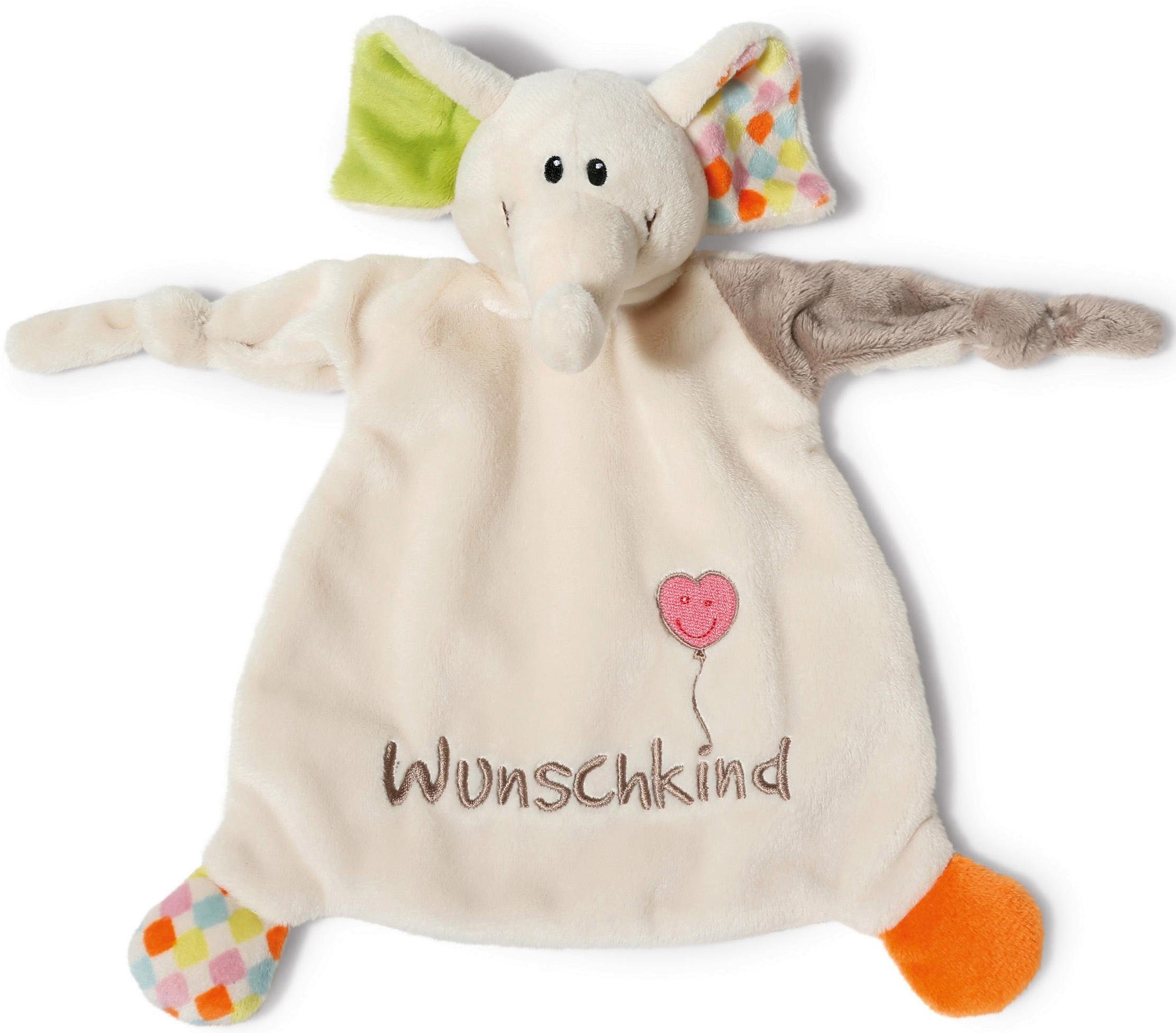 Nici Schmusetuch My First NICI Kollektion, Elefant Dundi, Wunschkind, mit aufgestickten Augen