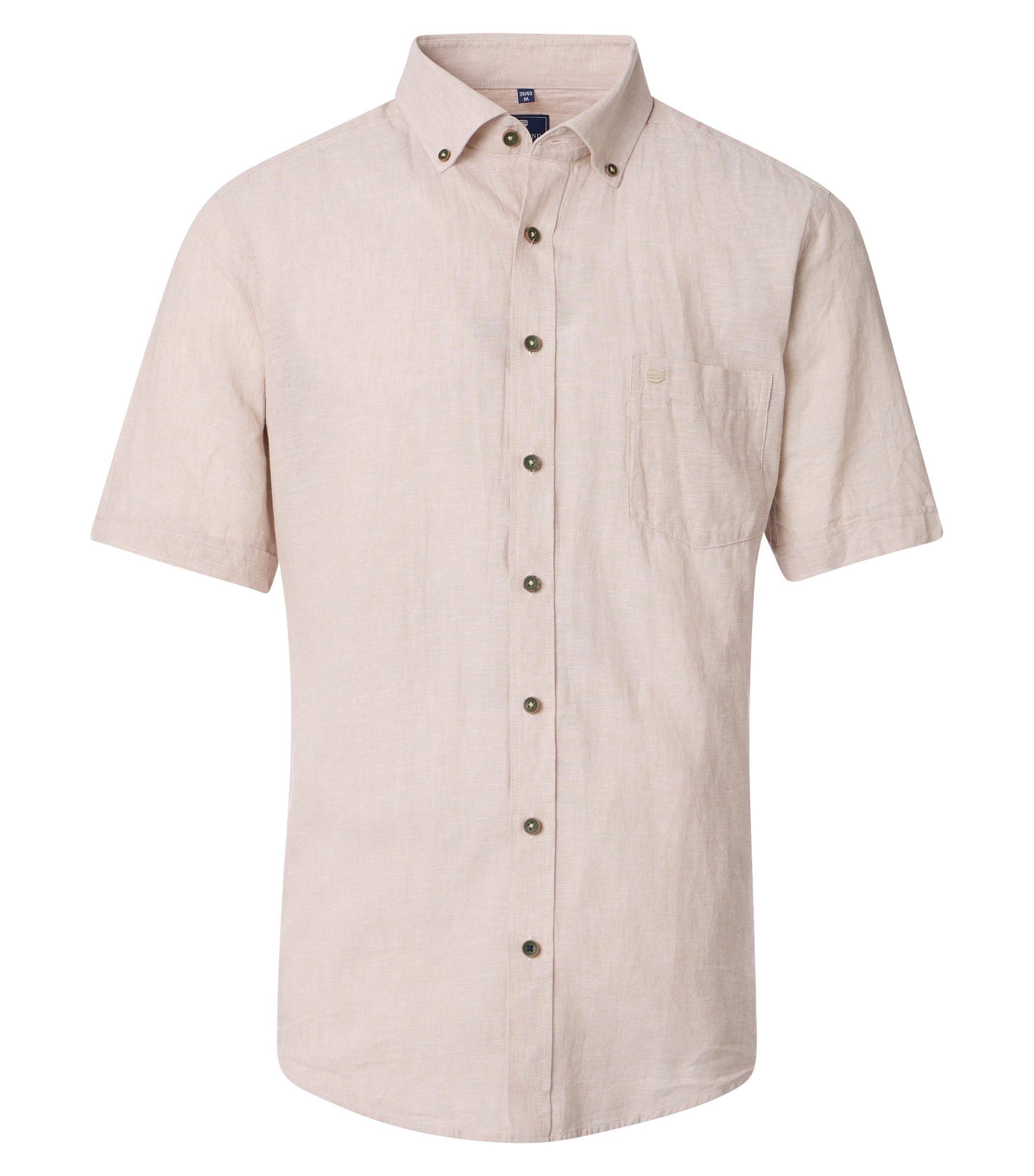 Redmond Kurzarmhemd uni Casual Fit günstig online kaufen