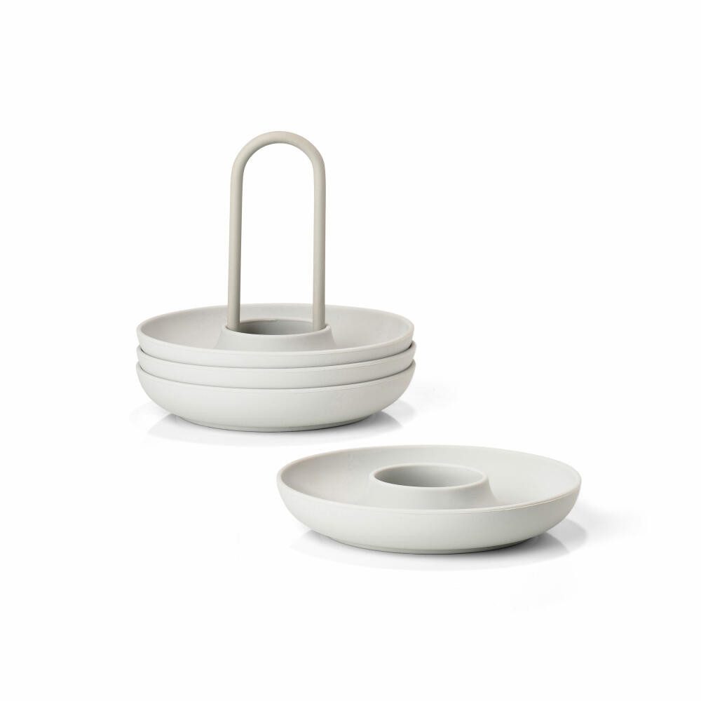 Zone Denmark Eierbecher Singles 4er Set Warm Grey, (Set, 4-tlg), mit Ständer