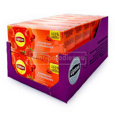 Unilever Teekanne Lipton Früchtetee Himbeere & Cranberry, 20er Pack x 12