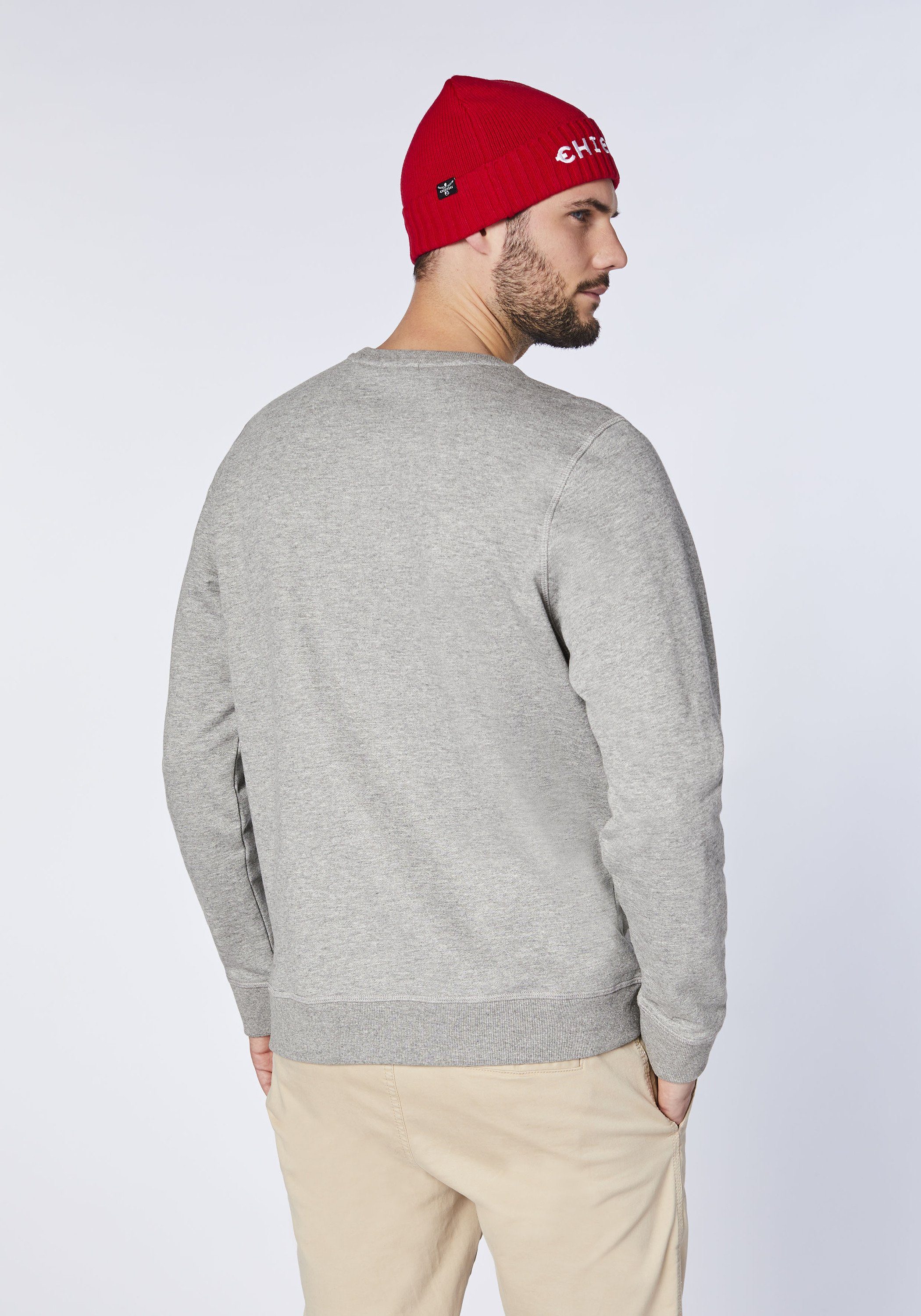 Herren Pullover Chiemsee Sweatshirt im trendigen PlusMinus-Design (1-tlg)
