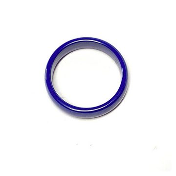Edelschmiede925 Fingerring edler Keramik Ring halbrund blau 5 mm #58