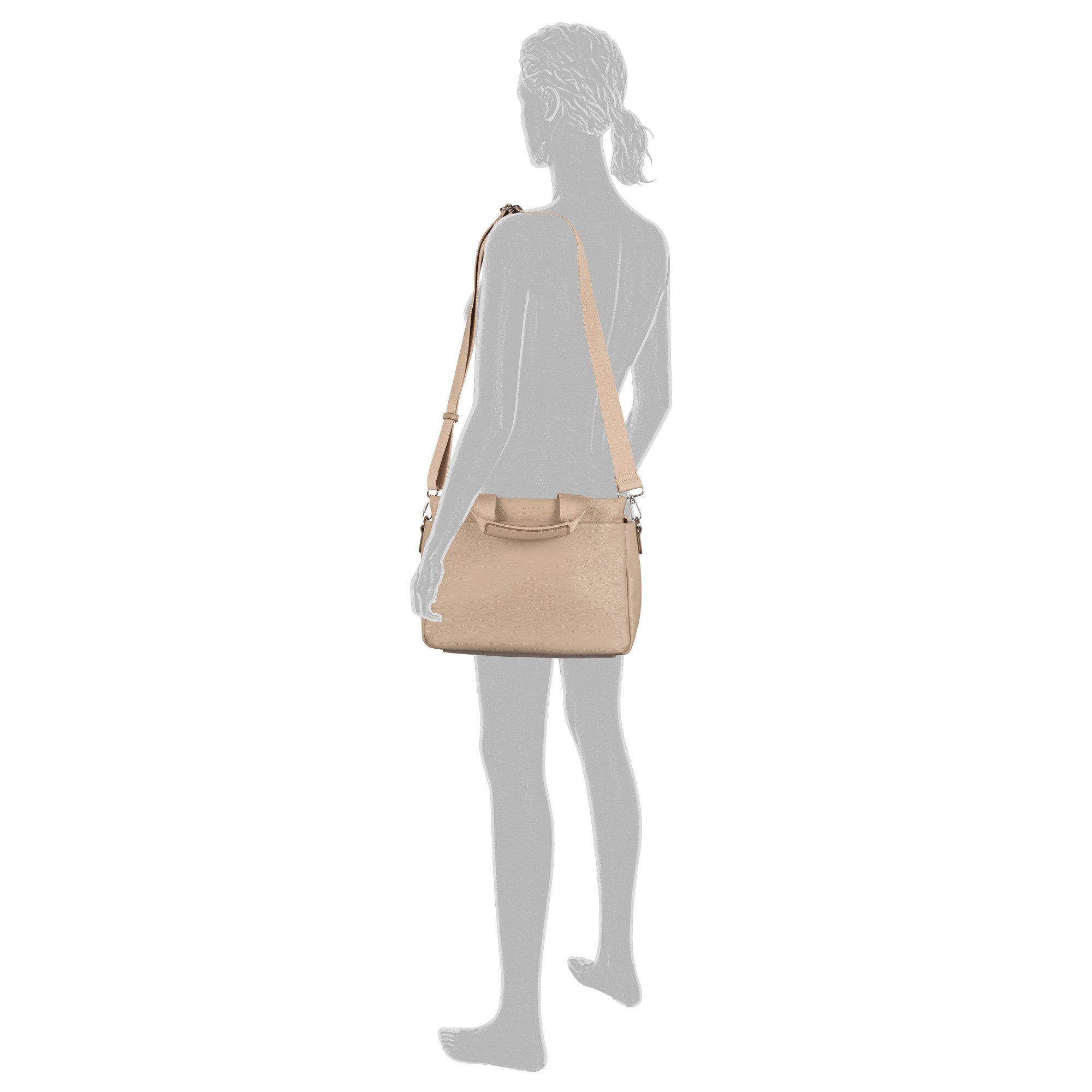 TOM TAILOR Shopper Rella, aus fein genarbtem Material mit farblich passendem Gewebeband