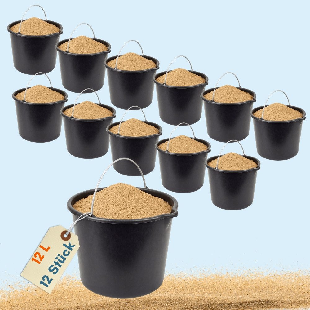 GarPet Baueimer Baueimer mit Henkel 12L 20L Mörtel Wasser Putz Maurer Garten Ведра, (12-tlg)
