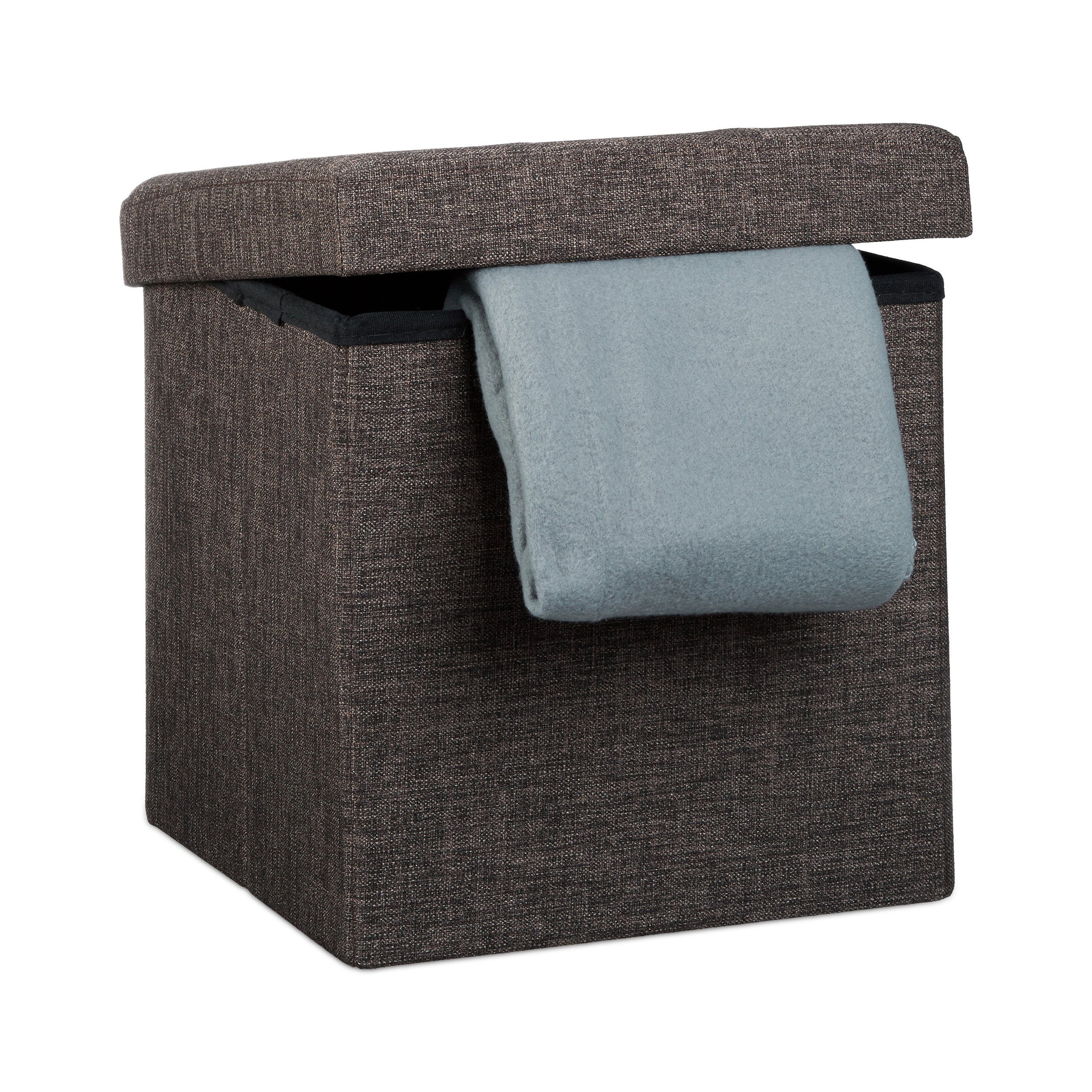 relaxdays Stauraumhocker Faltbarer Sitzhocker mit Stauraum günstig online kaufen