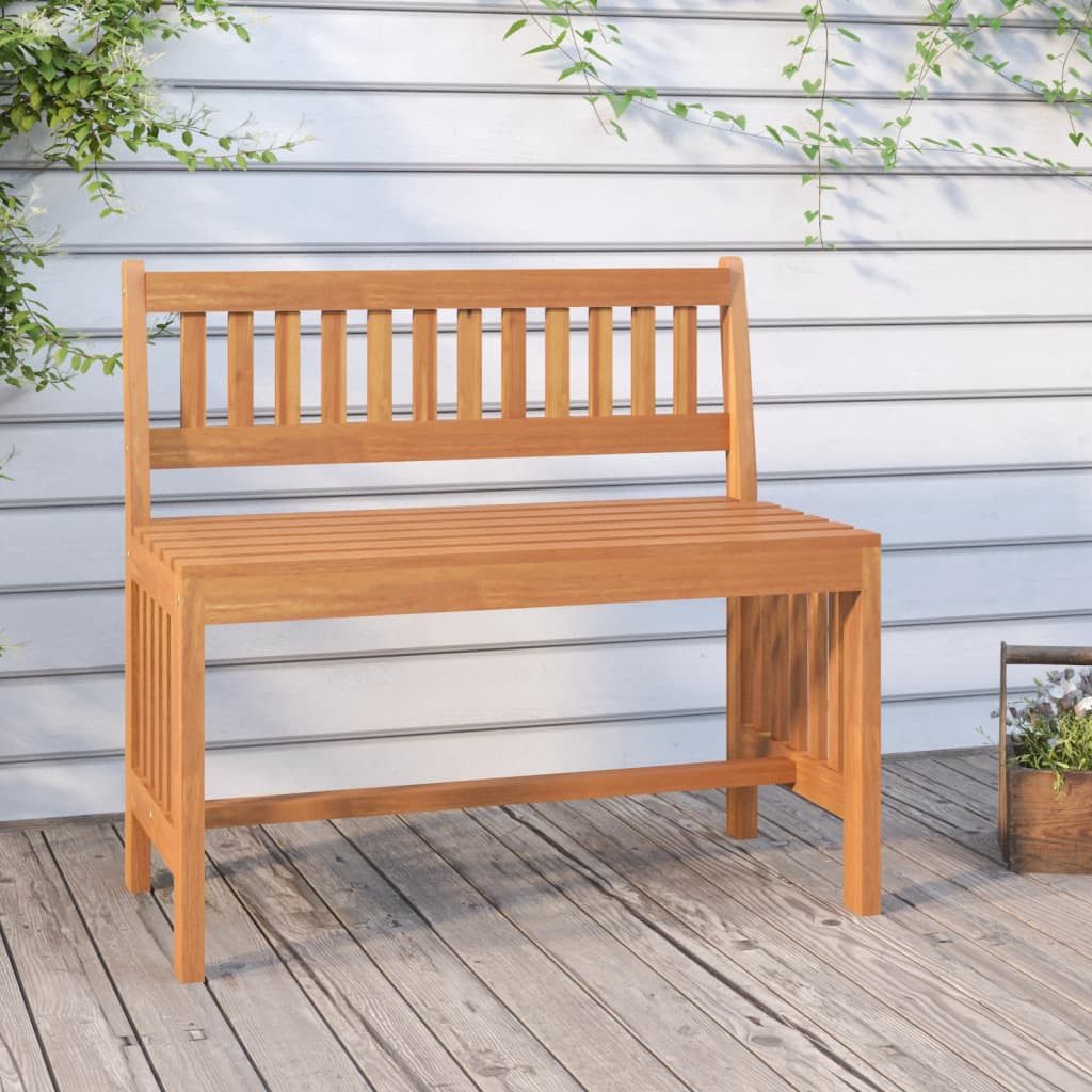 furnicato Gartenbank Massivholz 80 x 45 x 77 cm, Bequeme Sitzbank mit Rückenlehne für deinen Balkon oder Garten