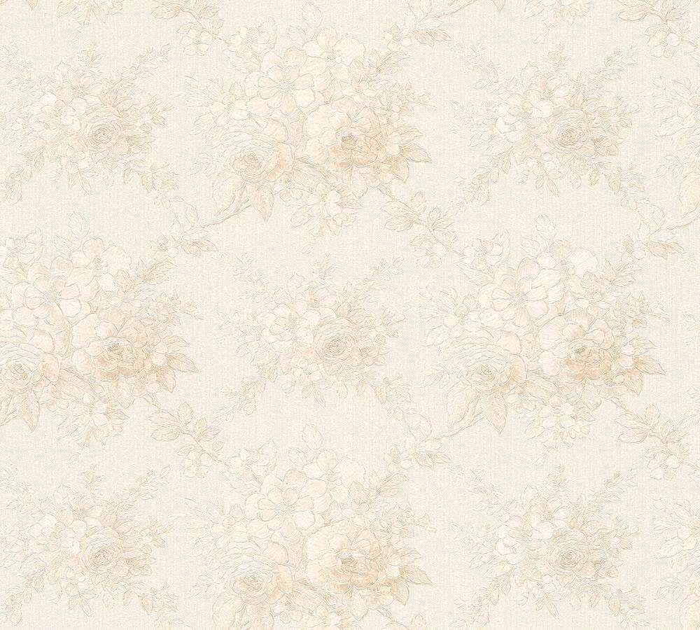 Château, Blumen Vliestapete walls Création Tapete A.S. beige living floral, geblümt,