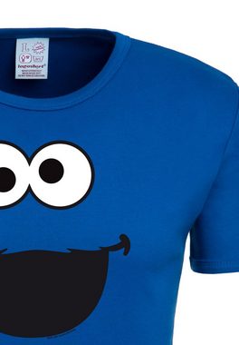 LOGOSHIRT T-Shirt Cookie Monster – Face mit lizenzierten Originaldesign
